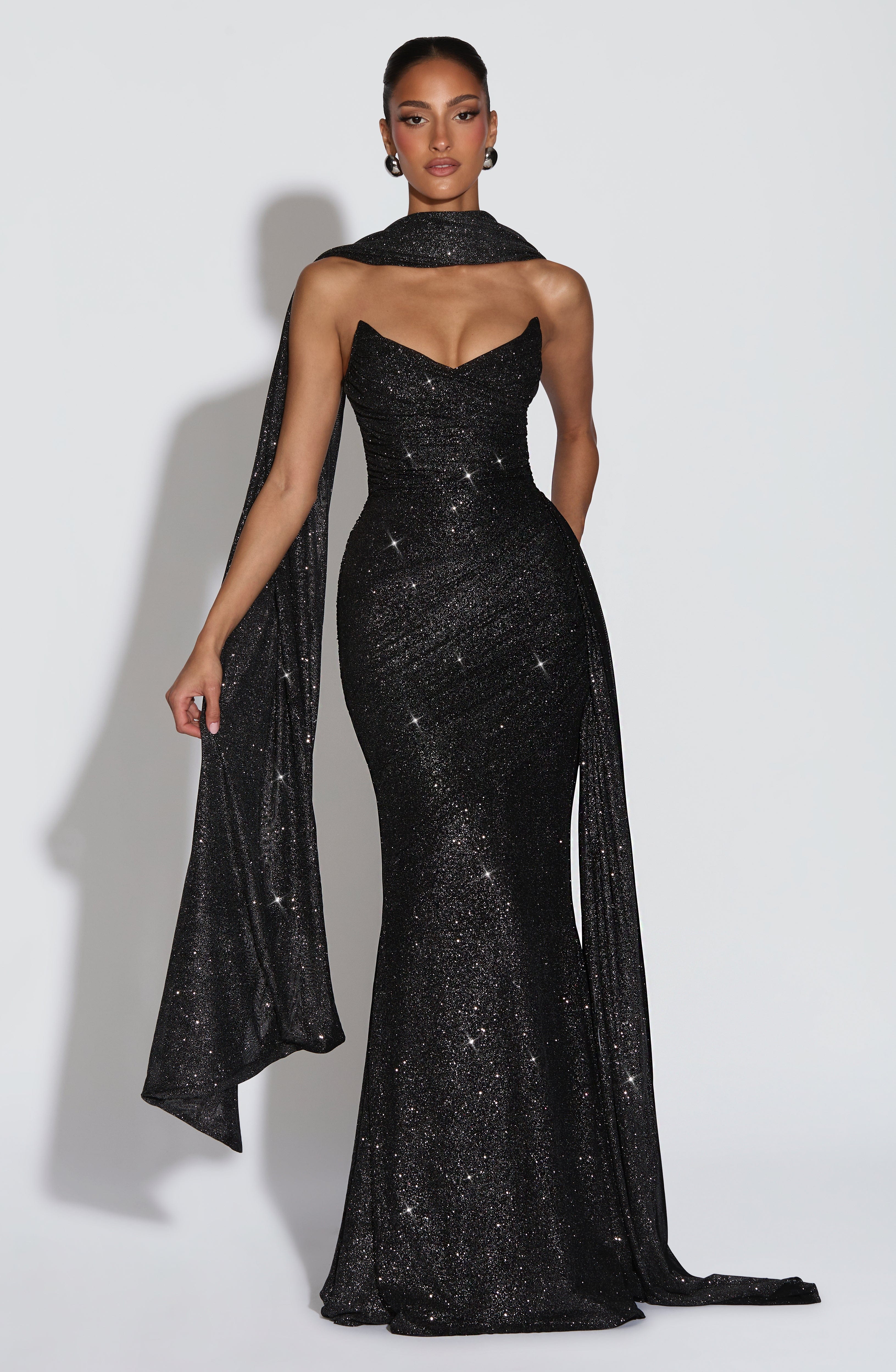 Ashika Maxi Dress - Black Sparkle – image 1