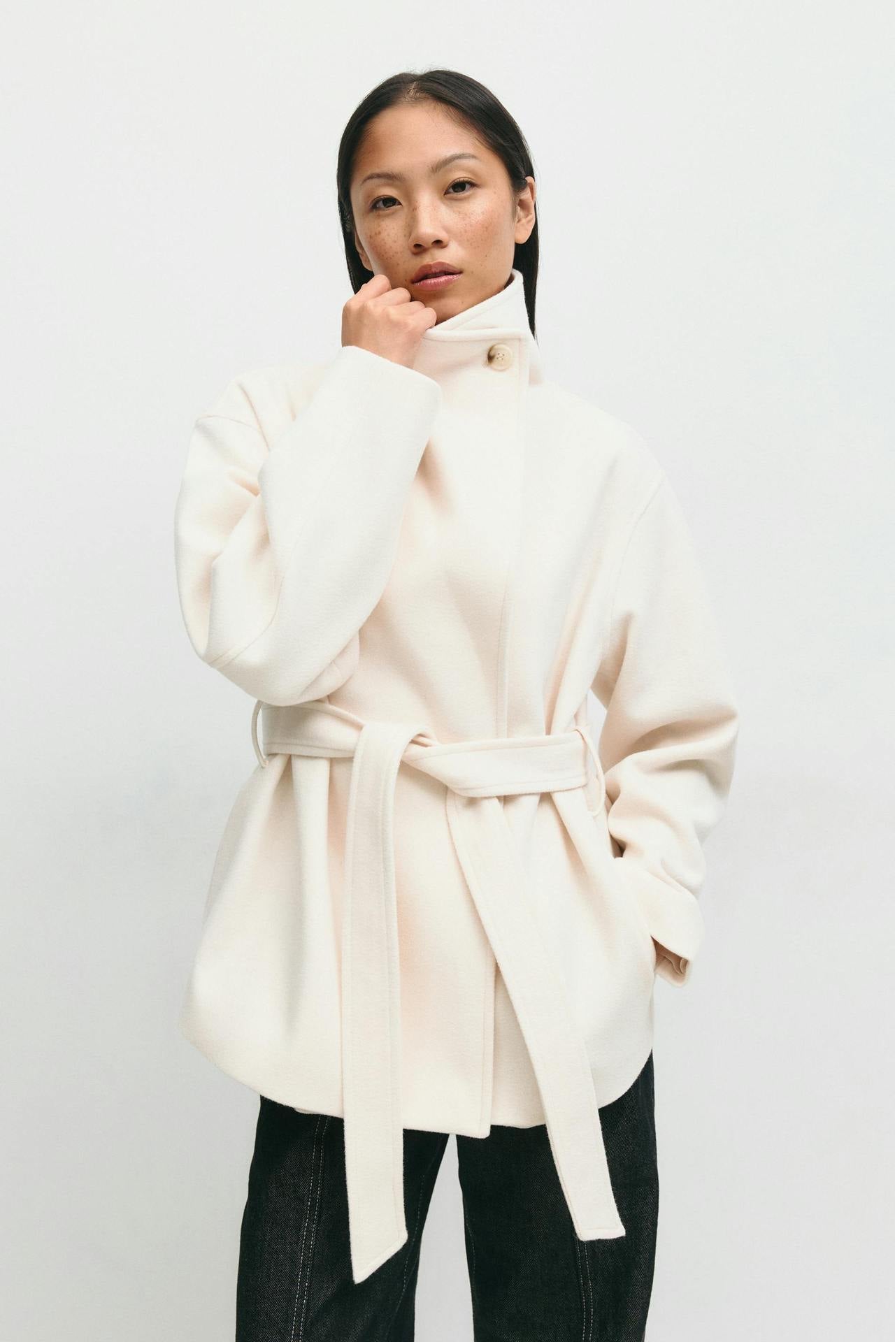 Alma Mid-Length Coat – White – image 1