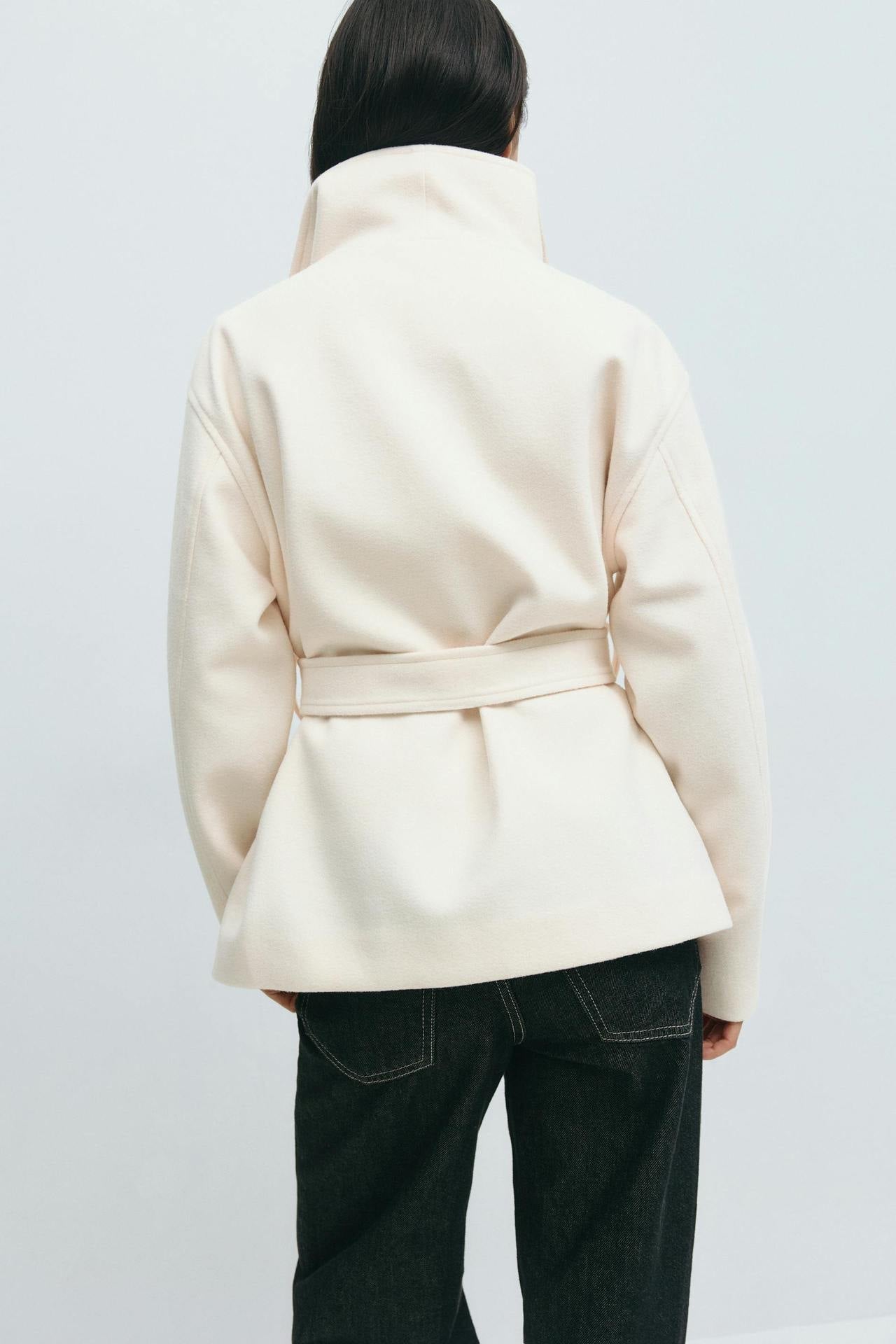 Alma Mid-Length Coat – White – image 3