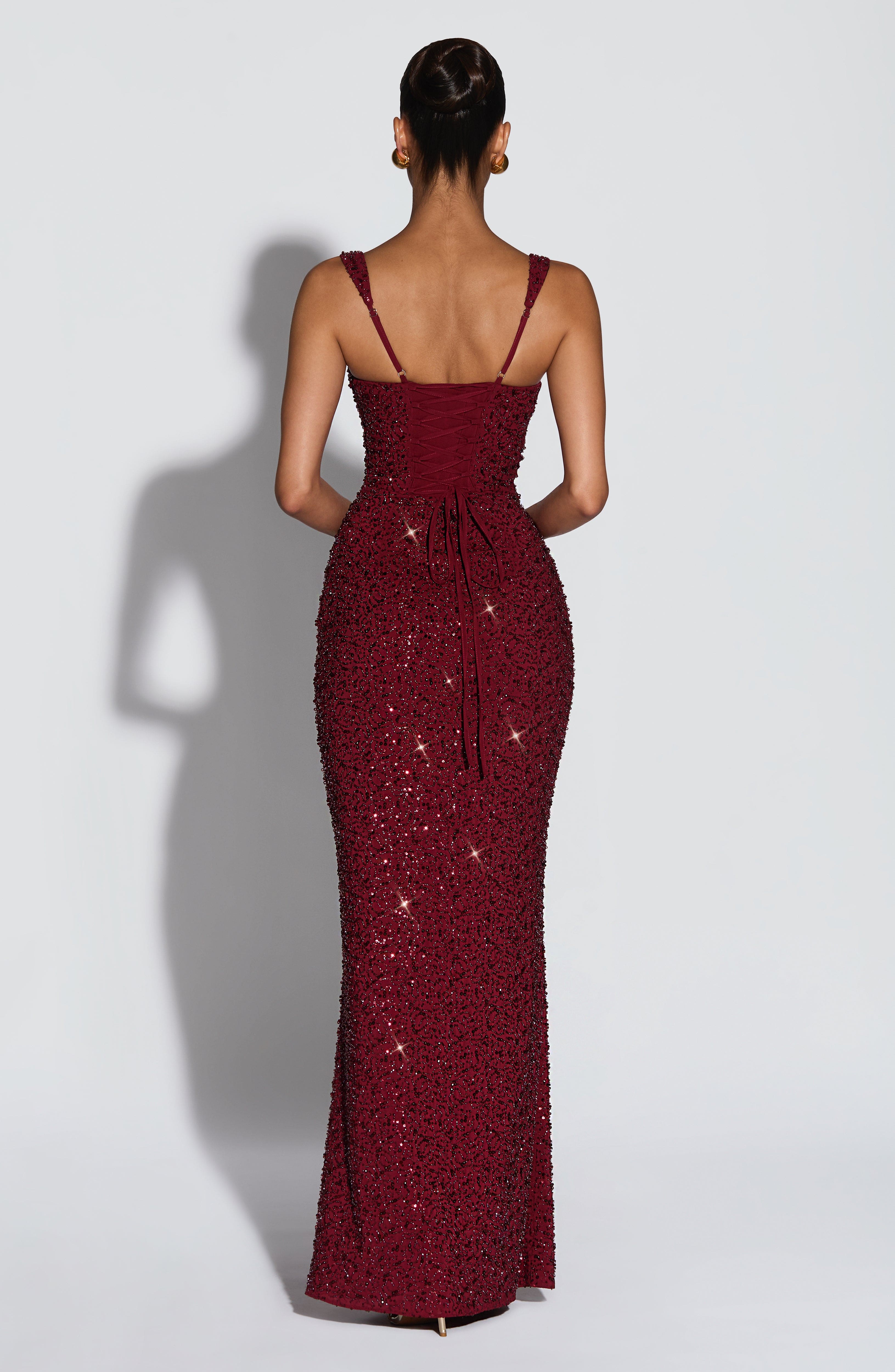Calanthe Maxi Dress - Burgundy Sparkle – image 2