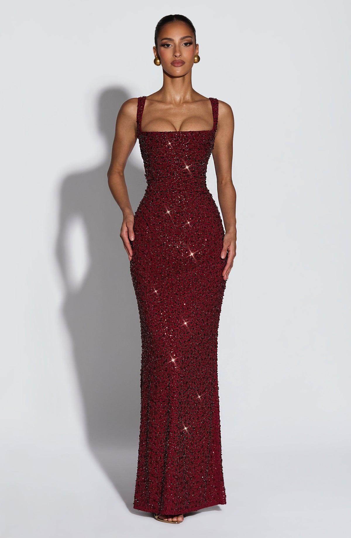 Calanthe Maxi Dress - Burgundy Sparkle – image 4