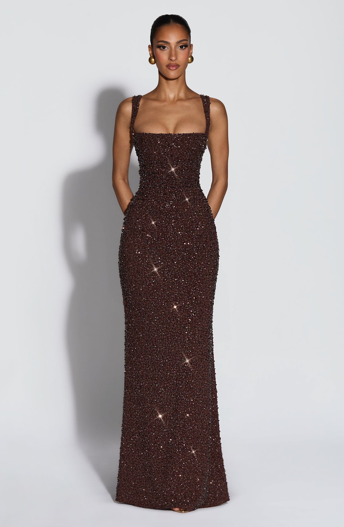 Calanthe Maxi Dress - Plum Brown Sparkle – image 8