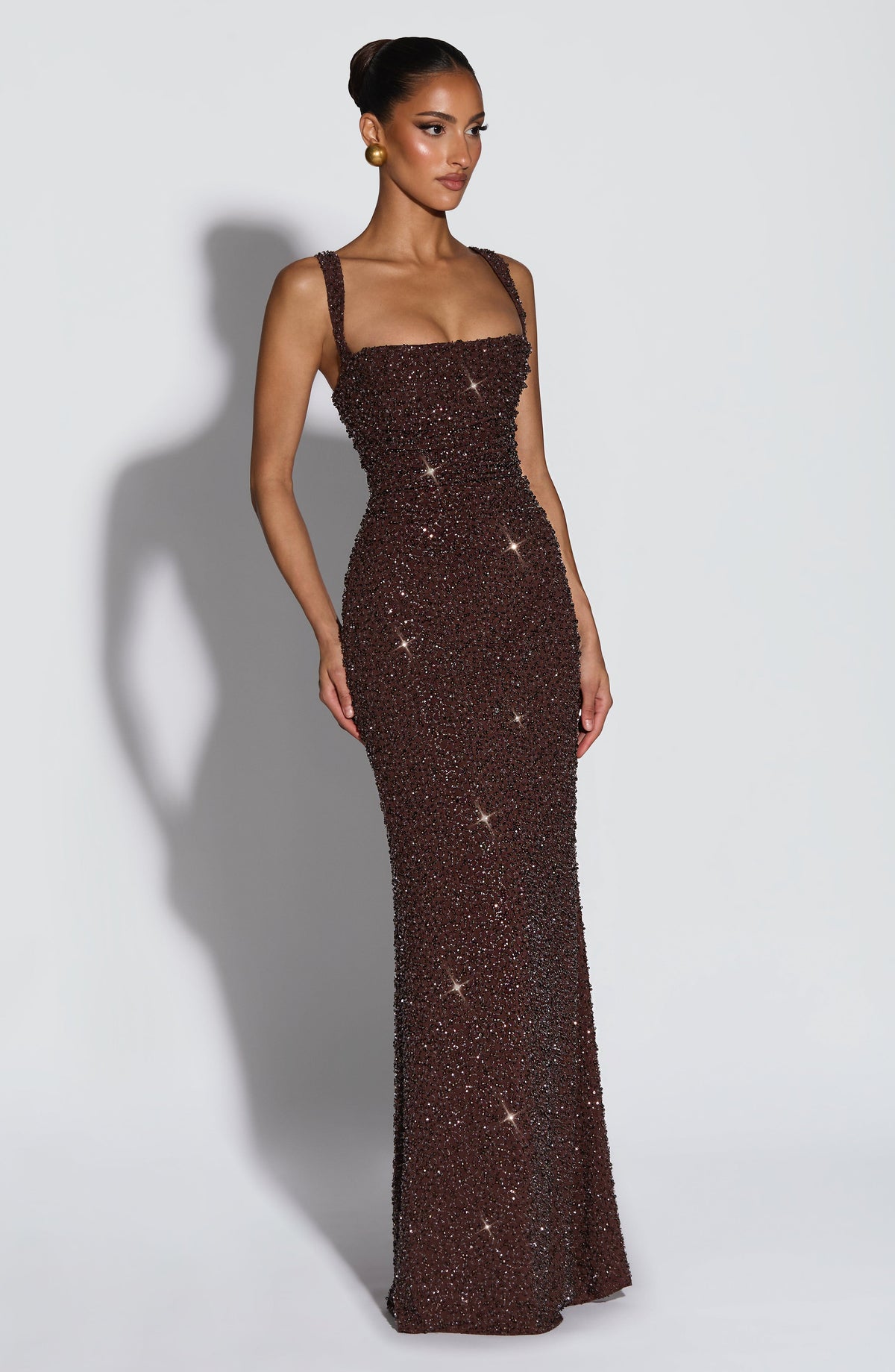 Calanthe Maxi Dress - Plum Brown Sparkle – image 2