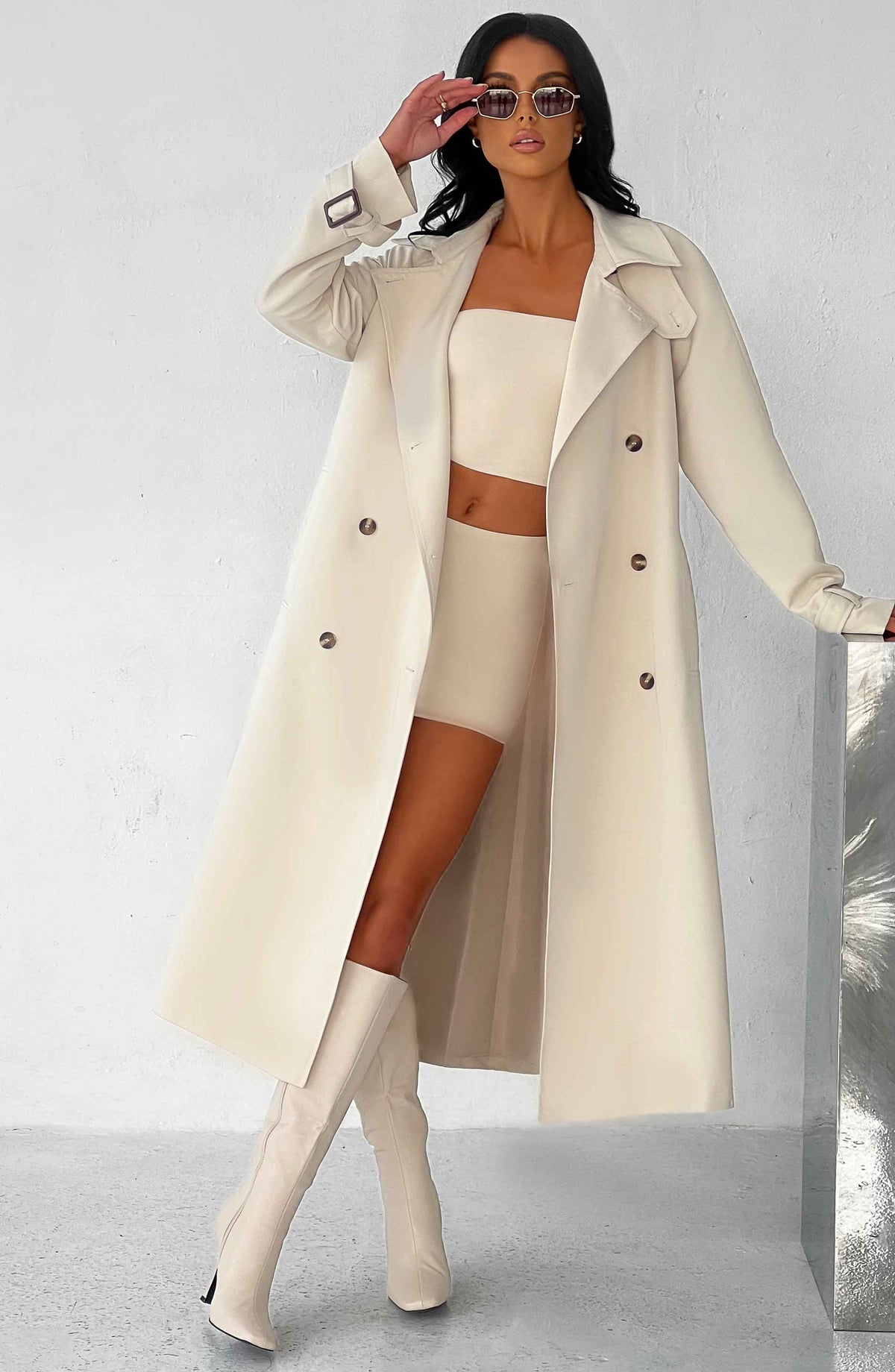 Camila Trench Coat – Sand – image 2