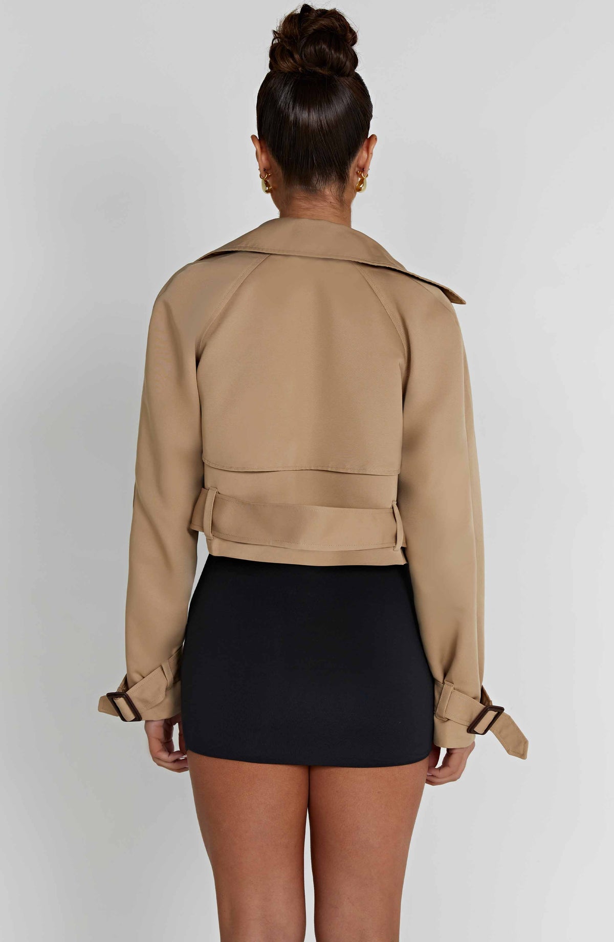 Caprice Cropped Trench Coat – Beige – image 6