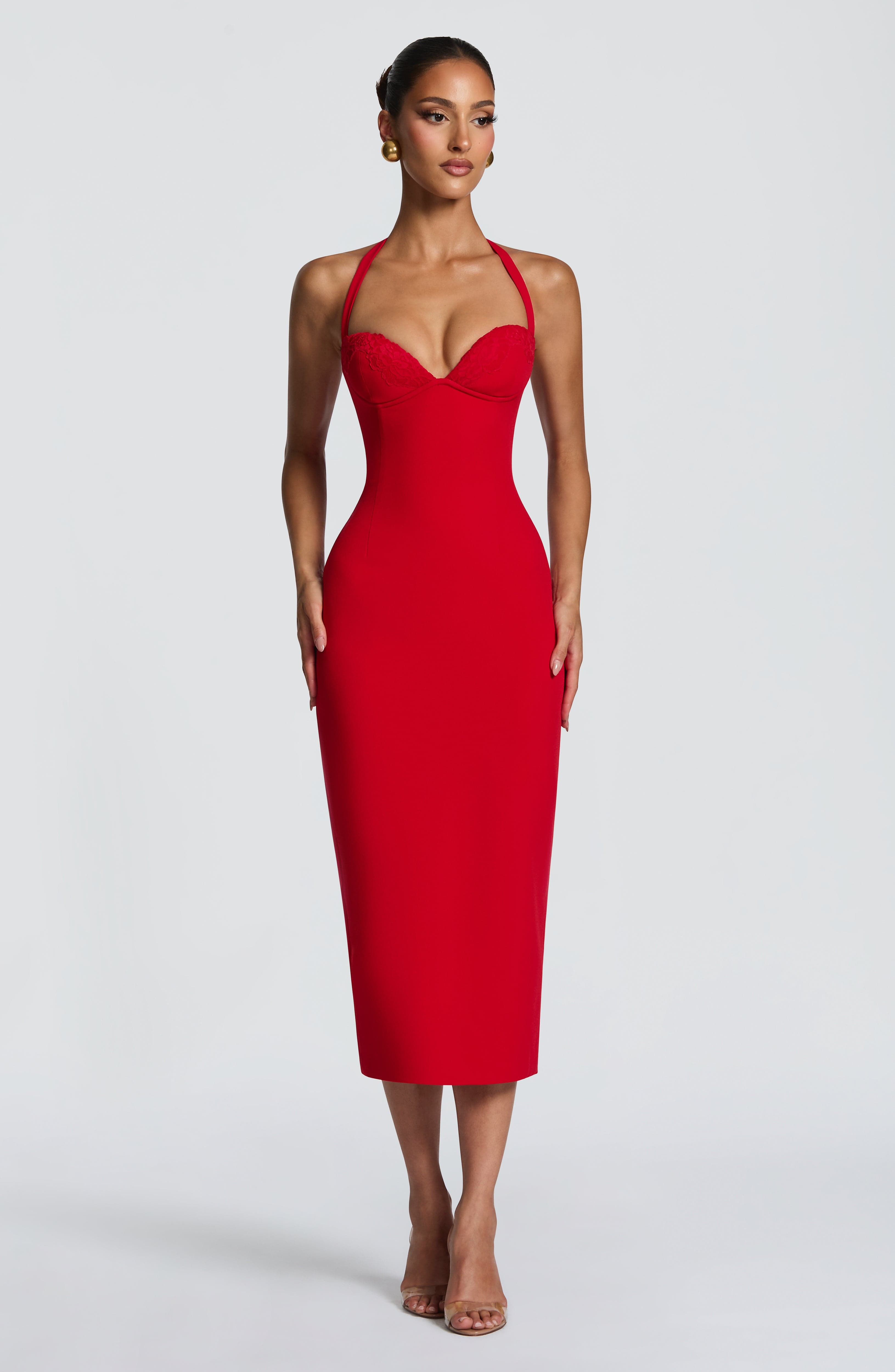 Cassia Midi Dress - Red – image 1