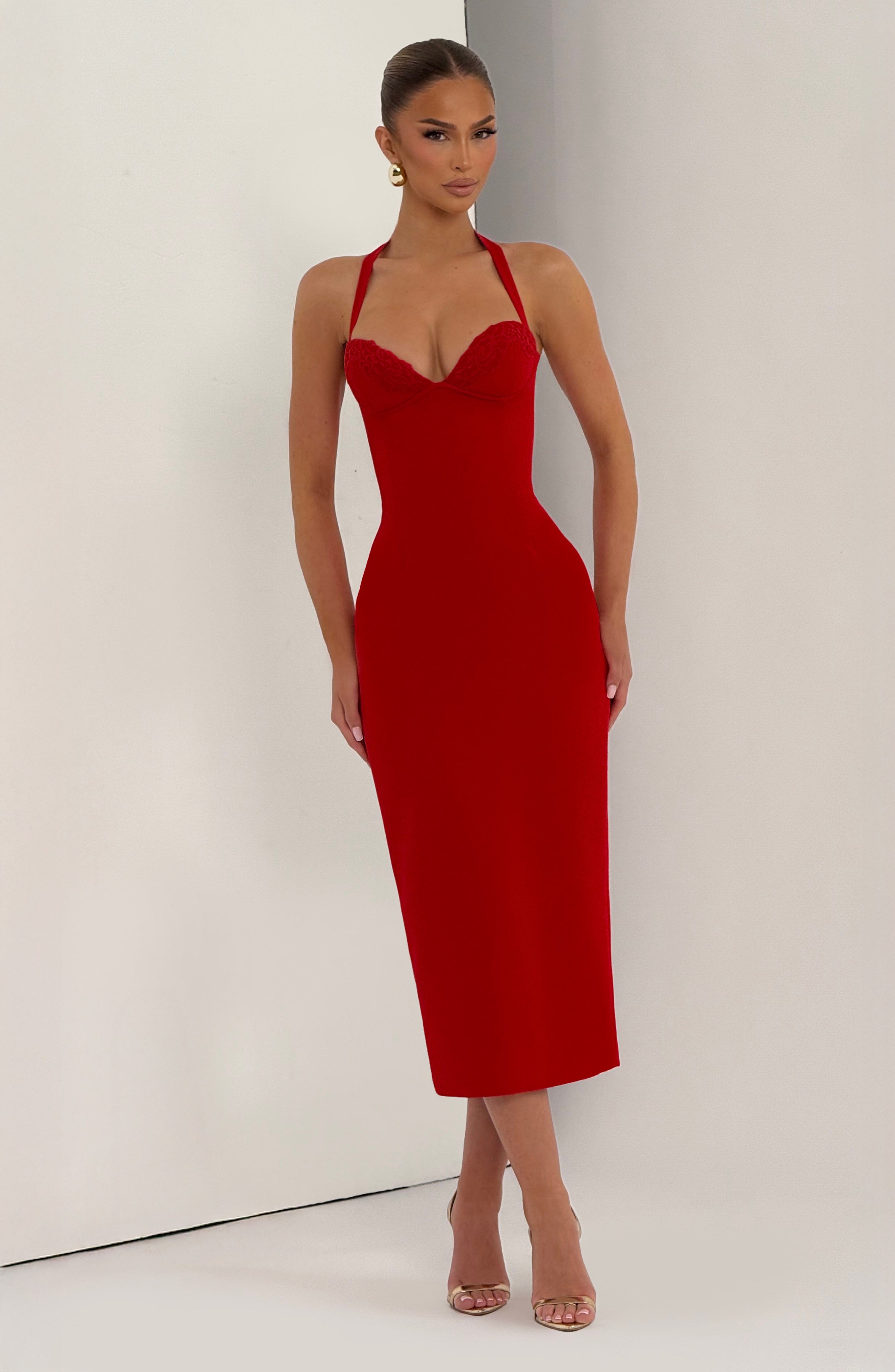 Cassia Midi Dress - Red – image 7