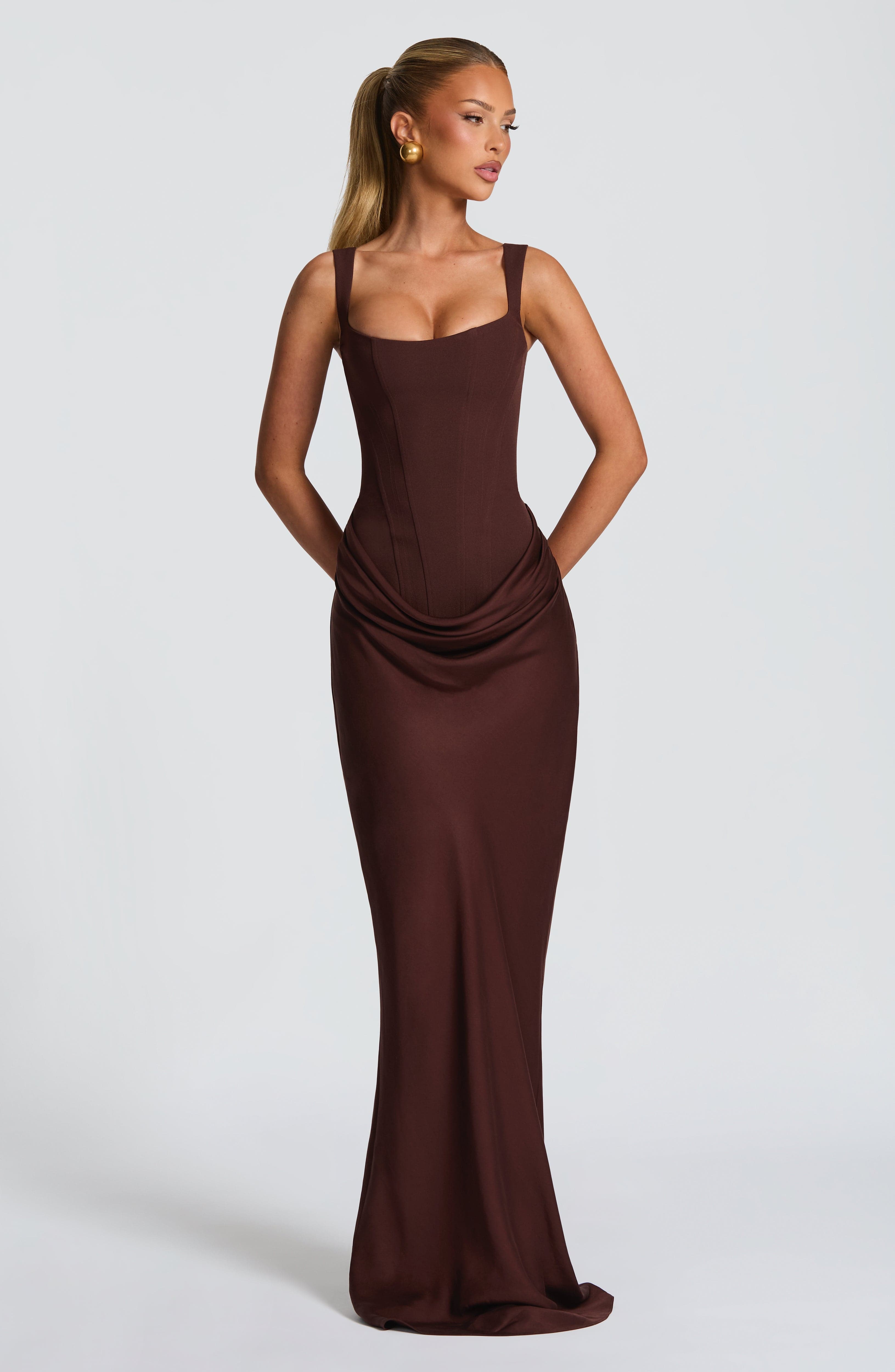 Cornelia Maxi Dress - Plum Brown – image 10