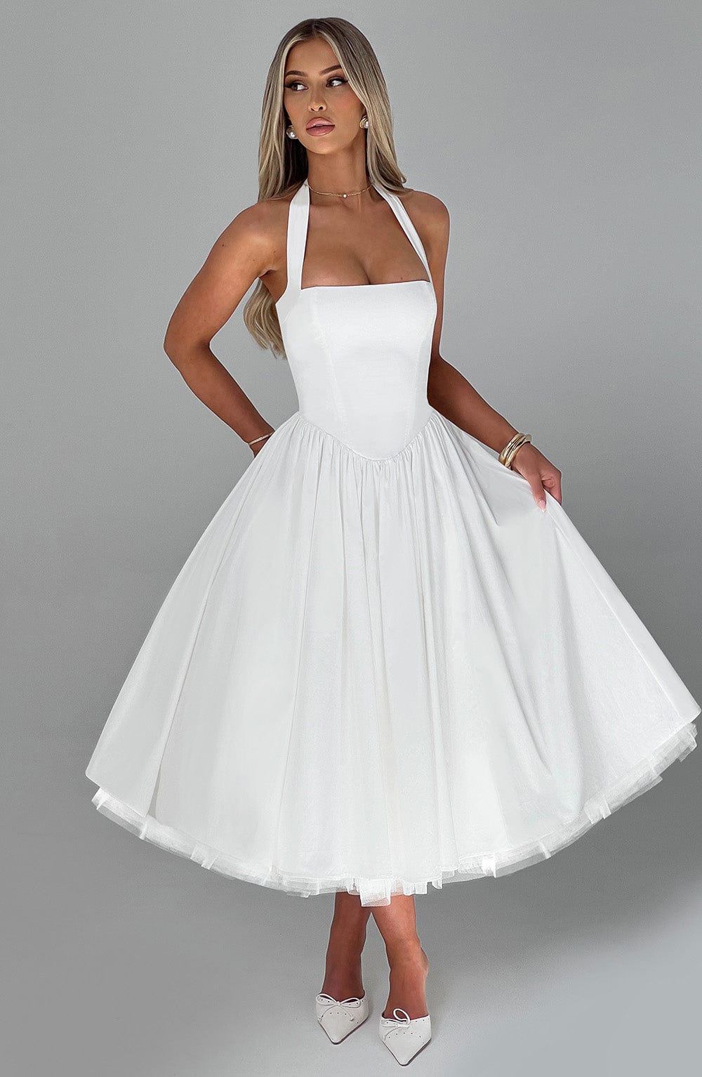 Cressida Midi Dress - Ivory – image 1