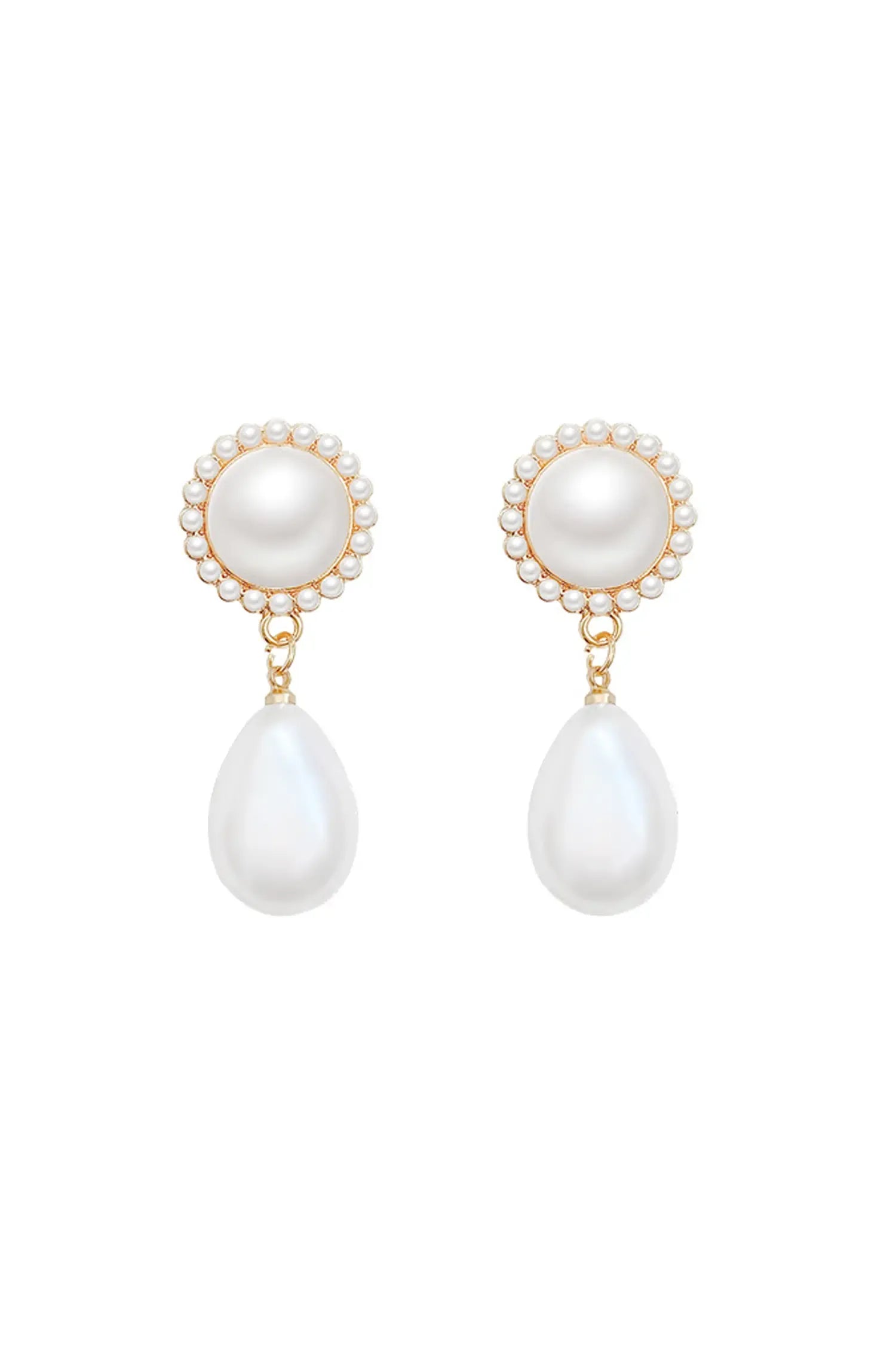 Jacki White Pear Earrings – image 1
