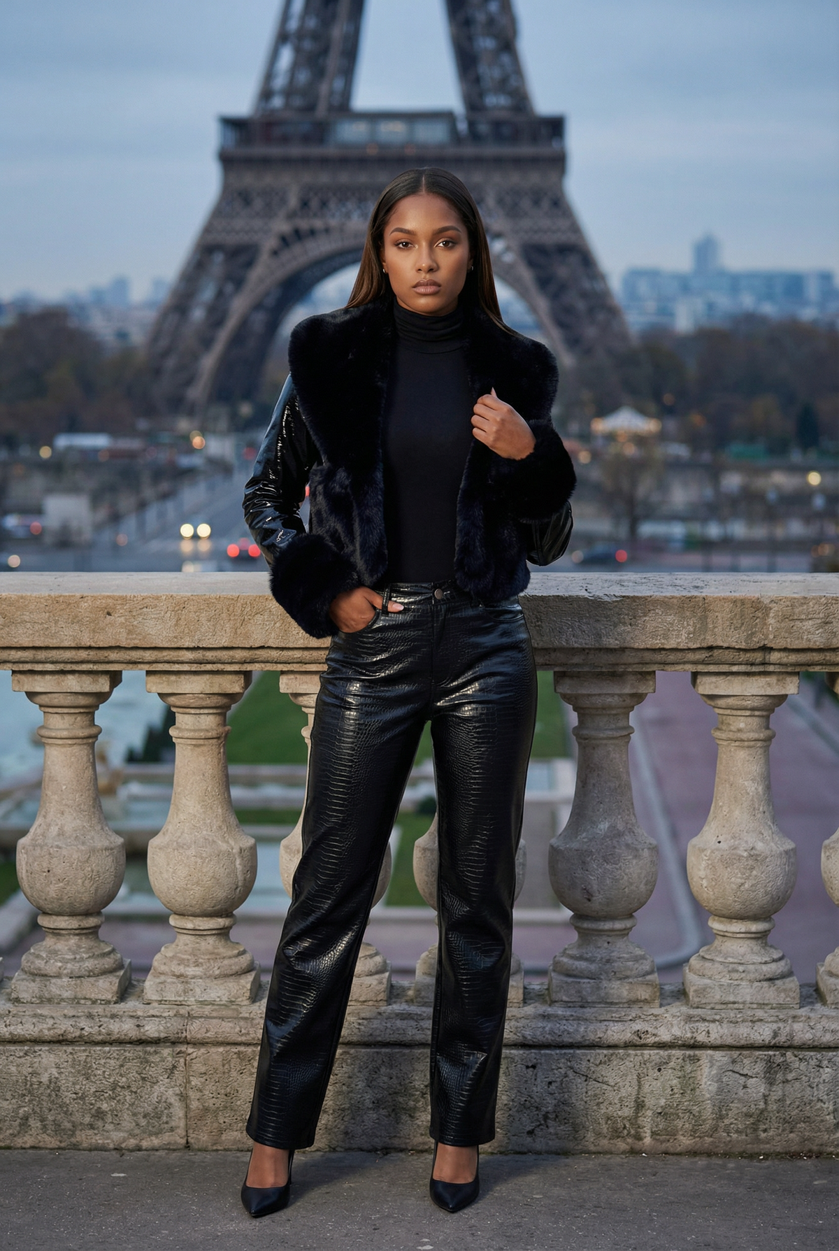 Romane Short Coat – Black – image 3