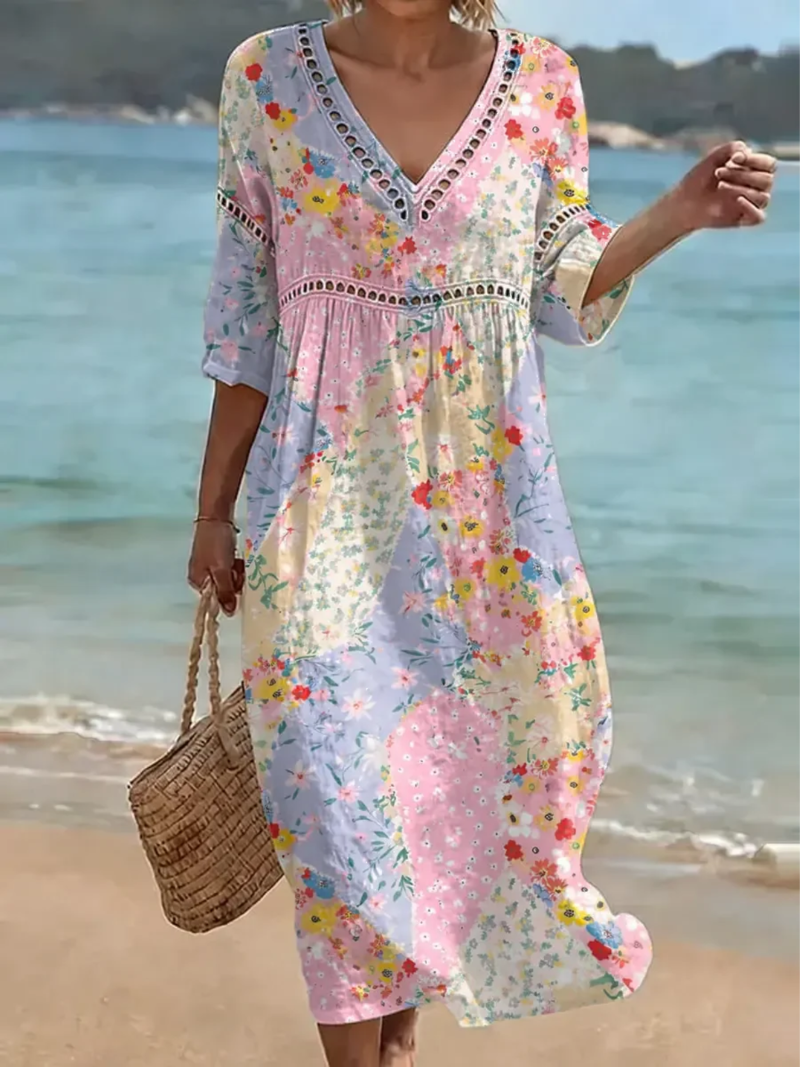 Clara Waverly – Floral Patchwork Dress – image 1
