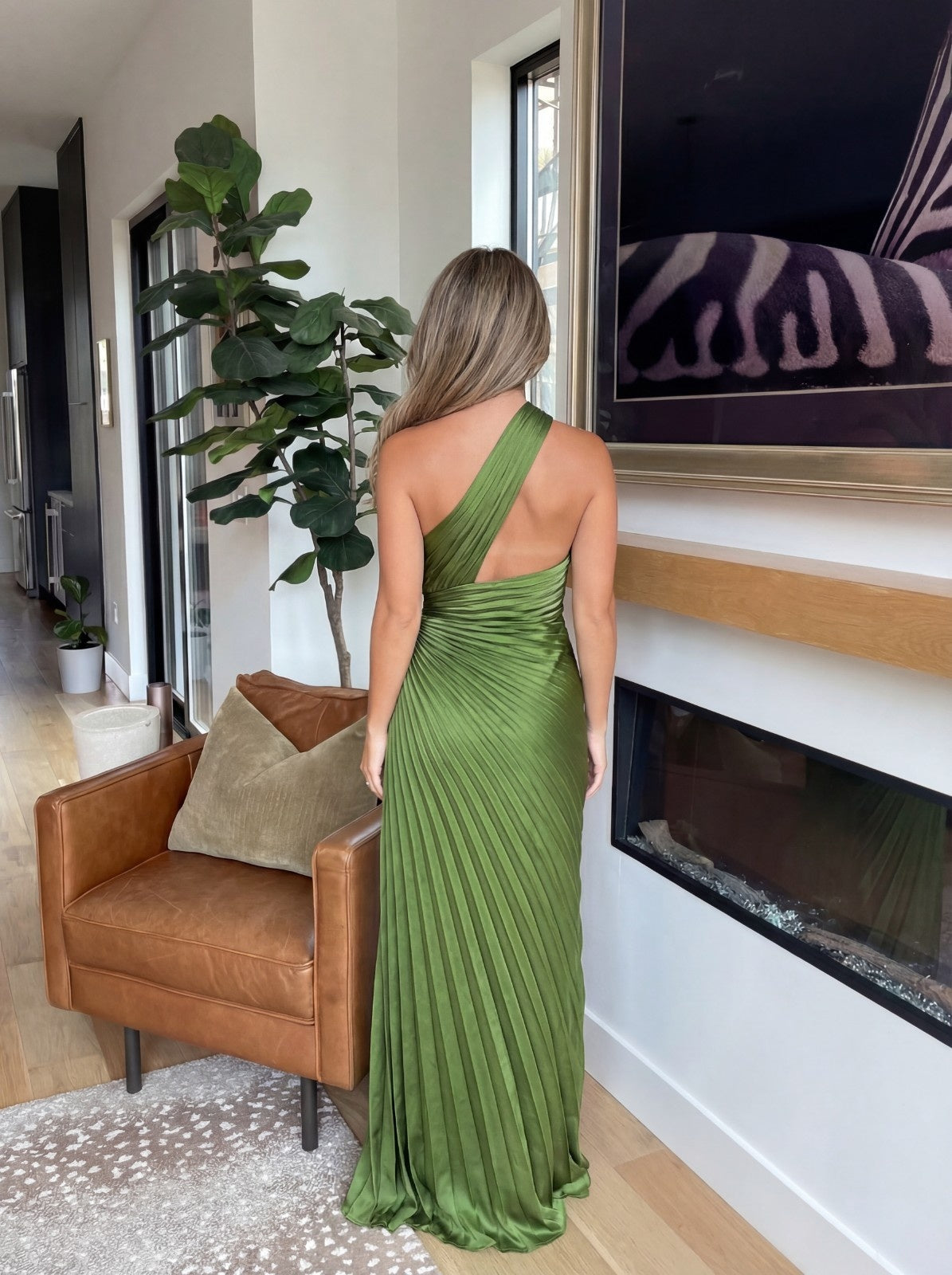Aurelia – One-Shoulder Pleated Dress – image 3