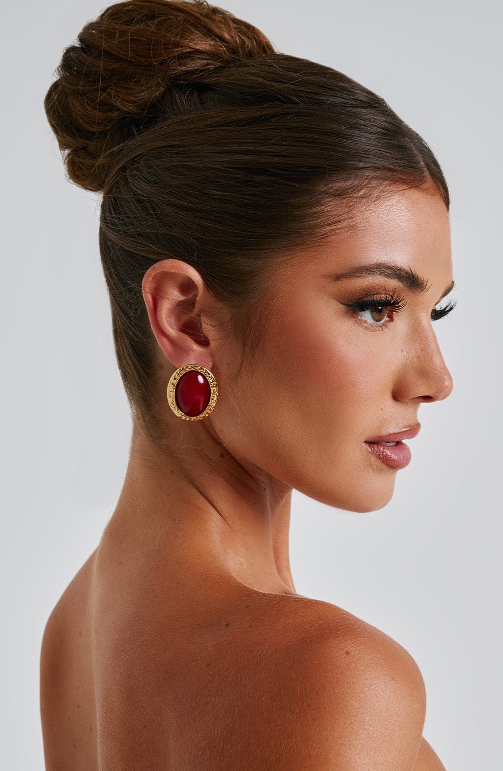 Eloise Earrings – Red/Gold – image 1