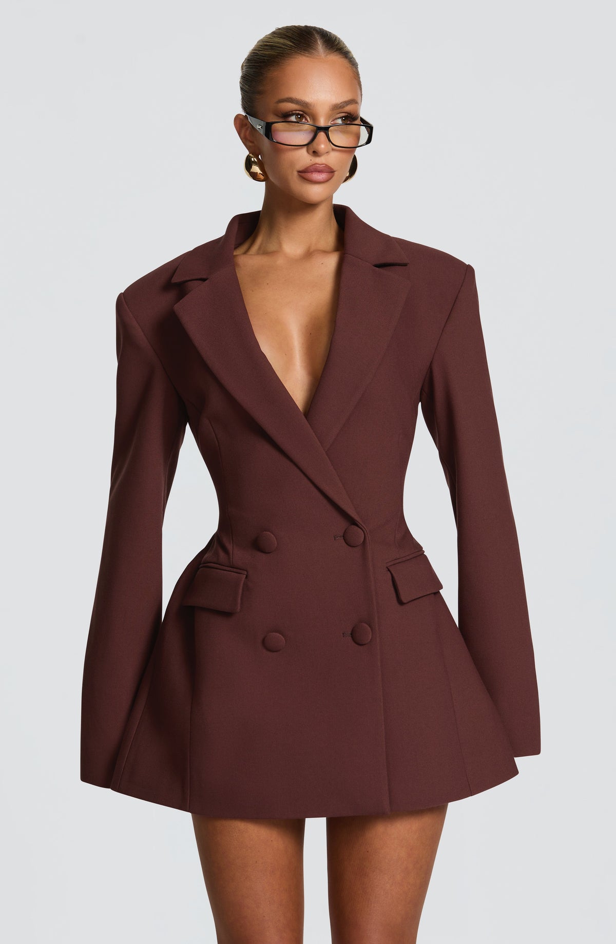 Elvira Mini Dress - Plum Brown – image 1
