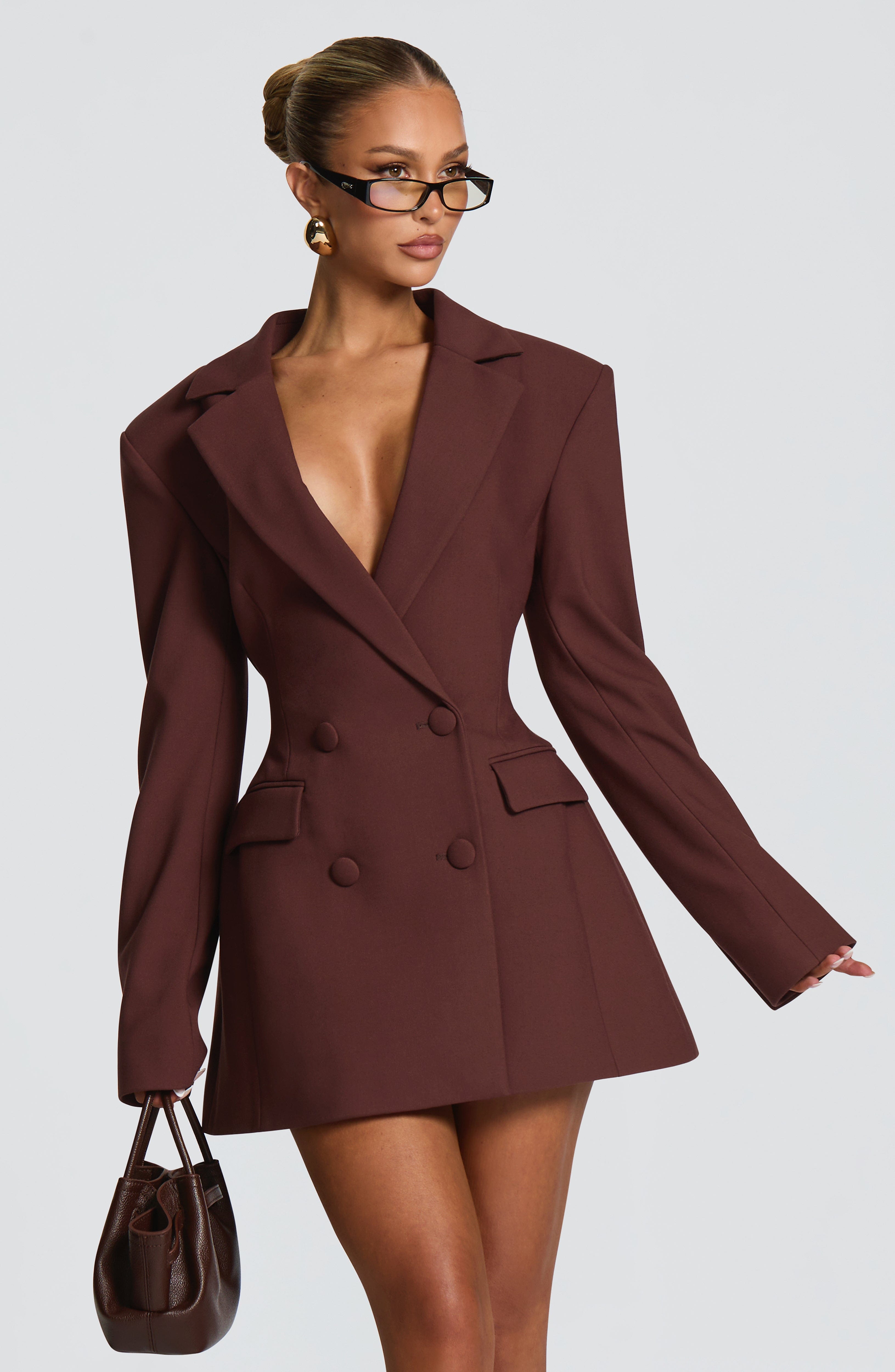 Elvira Mini Dress - Plum Brown – image 2