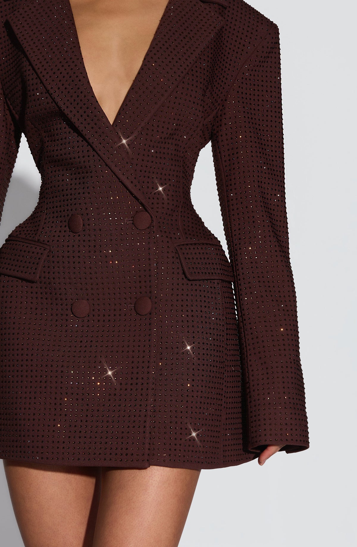 Elvira Mini Dress - Plum Brown Sparkle – image 5