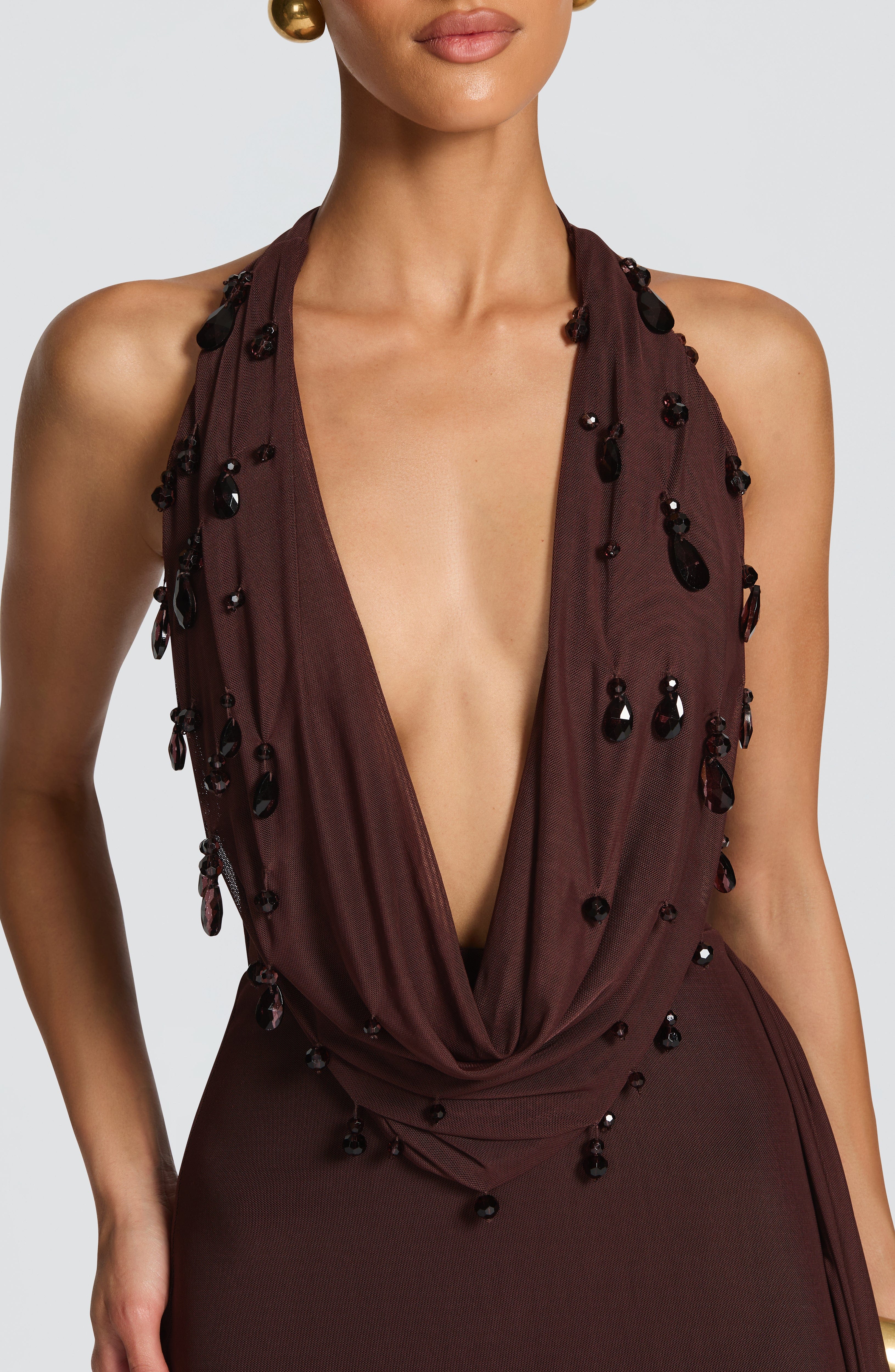 Fabia Maxi Dress - Plum Brown – image 5