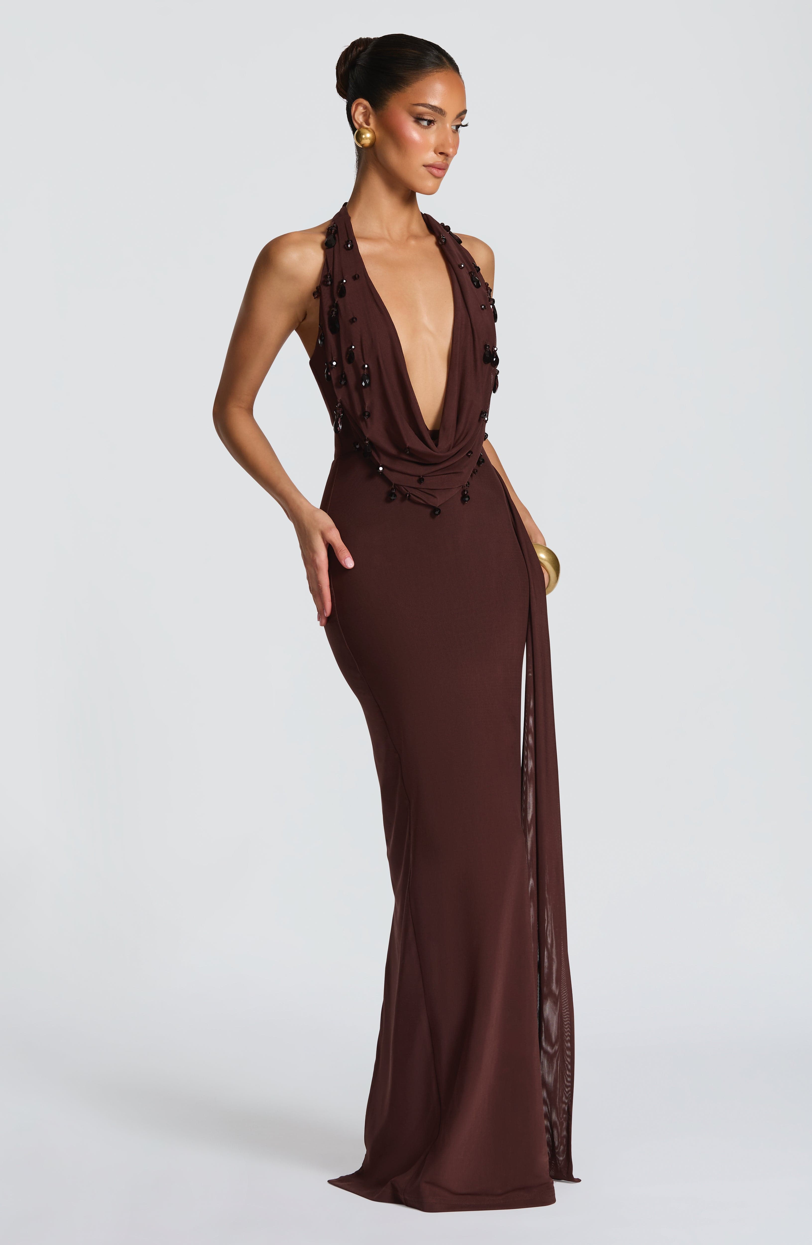 Fabia Maxi Dress - Plum Brown – image 7
