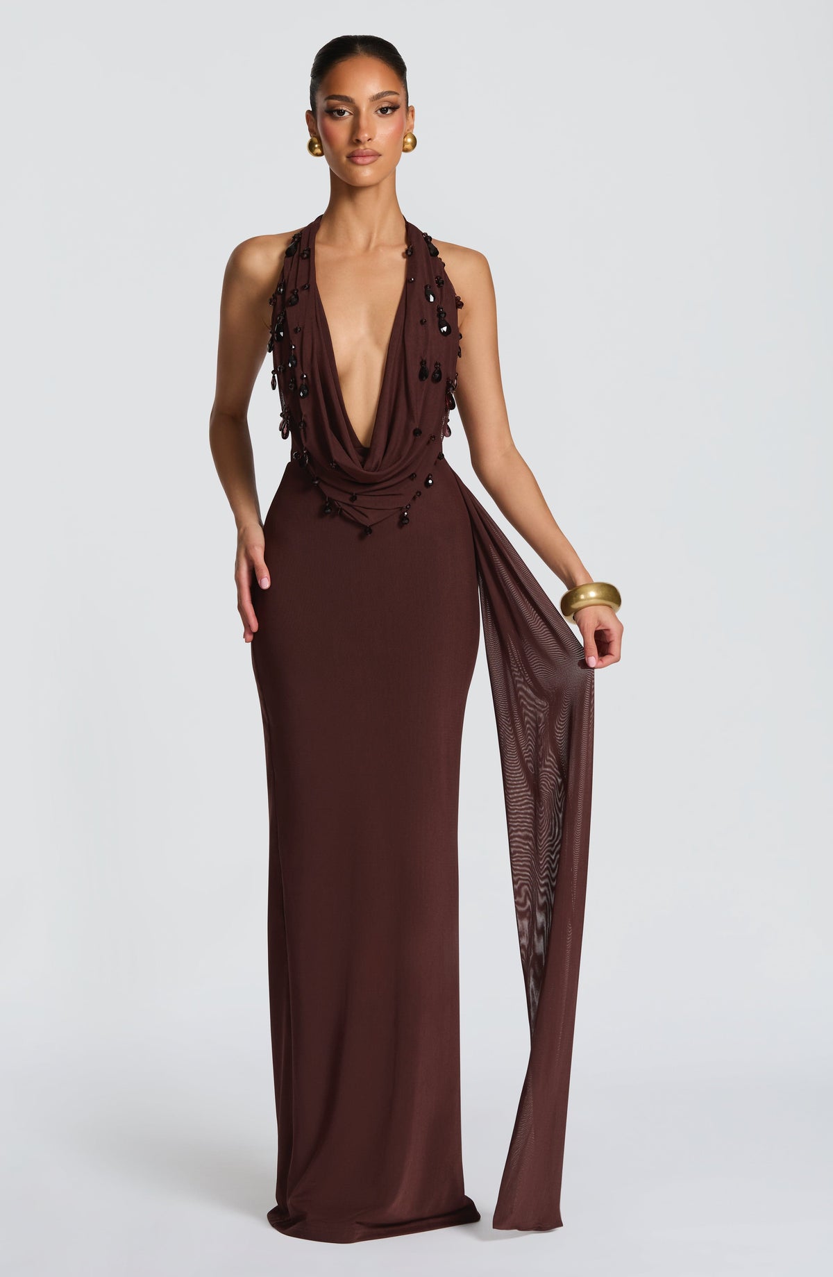 Fabia Maxi Dress - Plum Brown – image 1