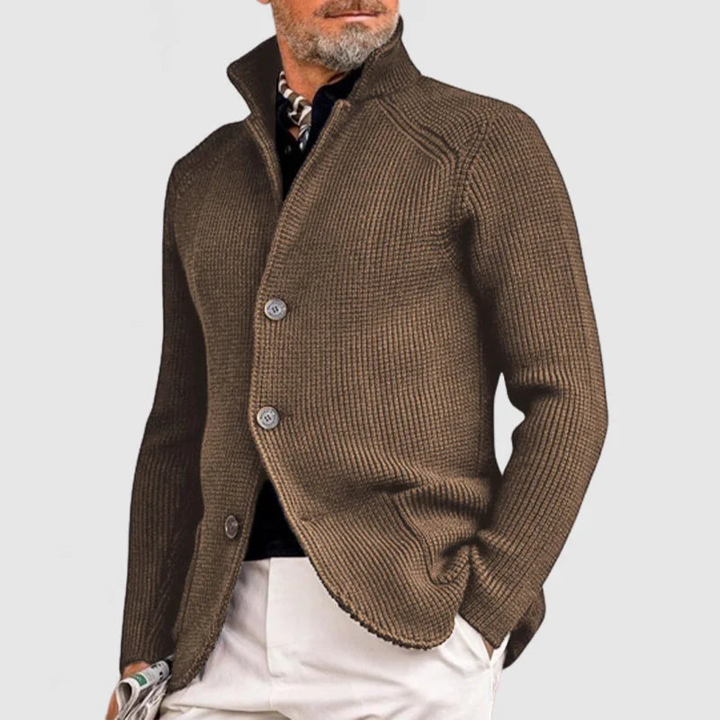 Rippstrick Cardigan Herren Lang | Klassischer Cardigan für Alltag und Büro