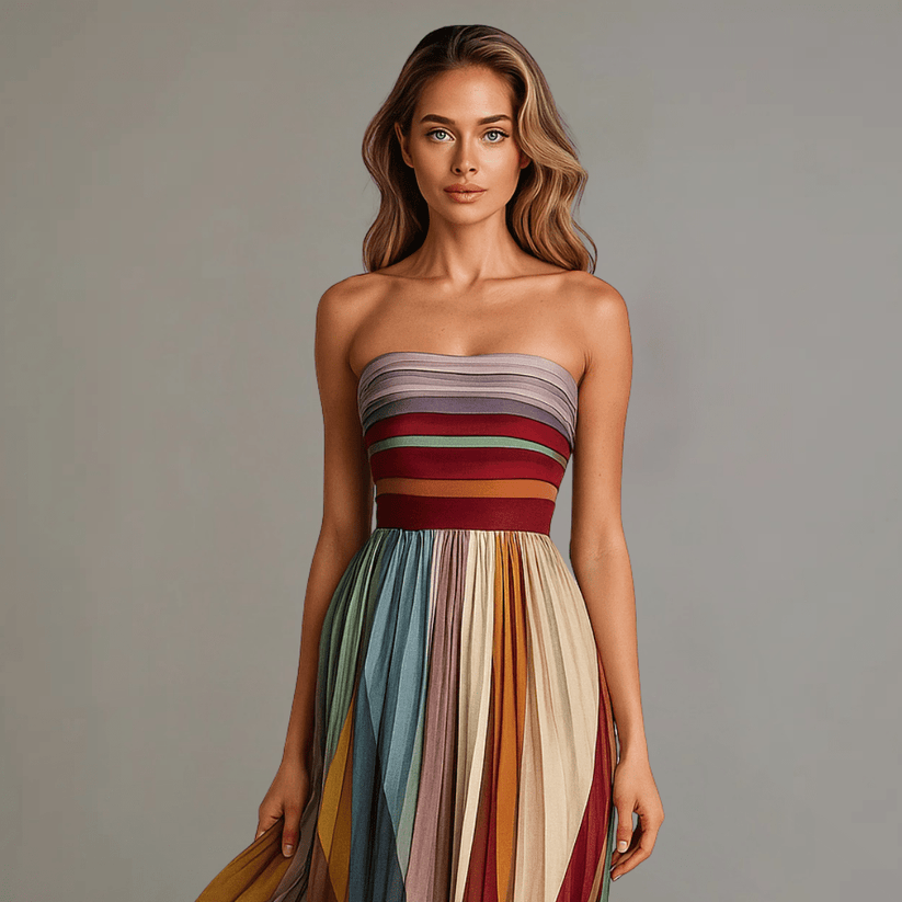 Nilianza – Sleeveless Colourful Maxi Dress – image 2