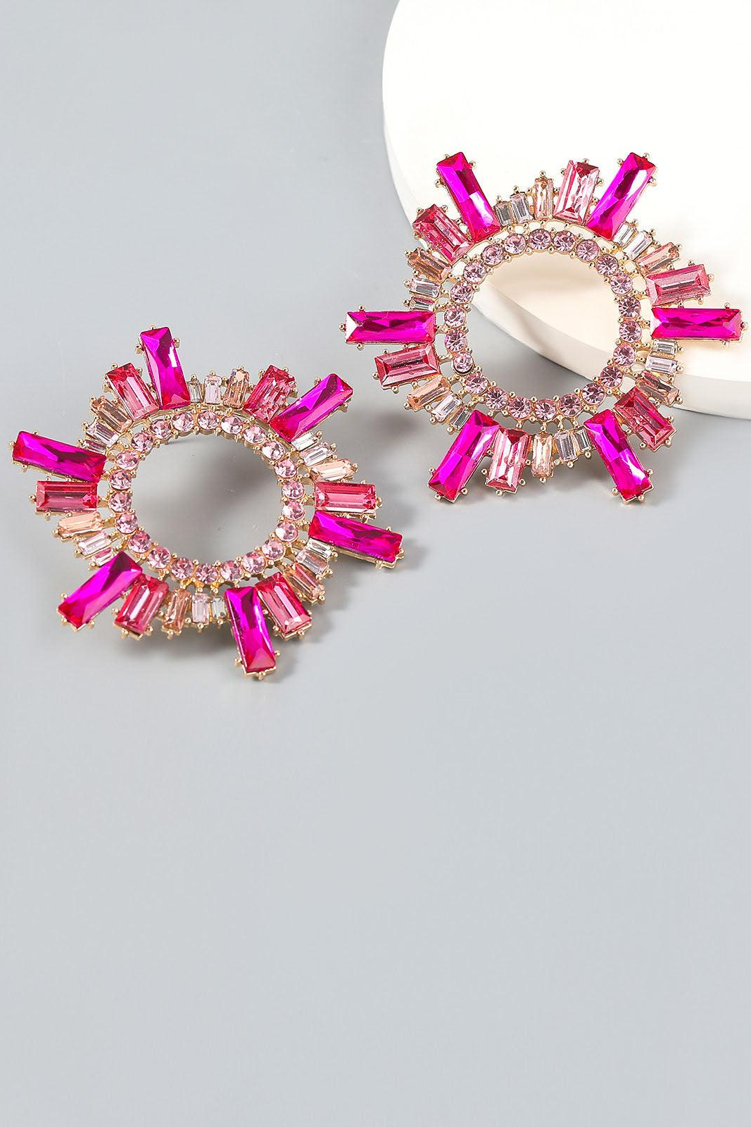 Athena Crystal Hoop Earrings – image 1
