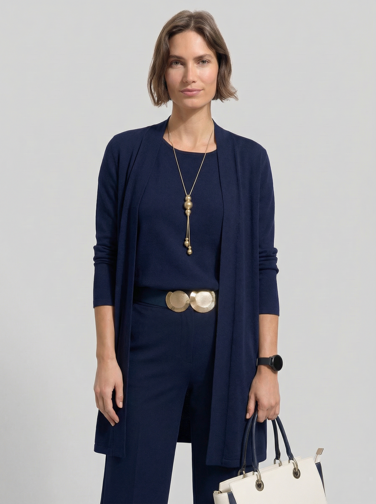 Elena Set – Long Cardigan, Top and Trousers – image 6