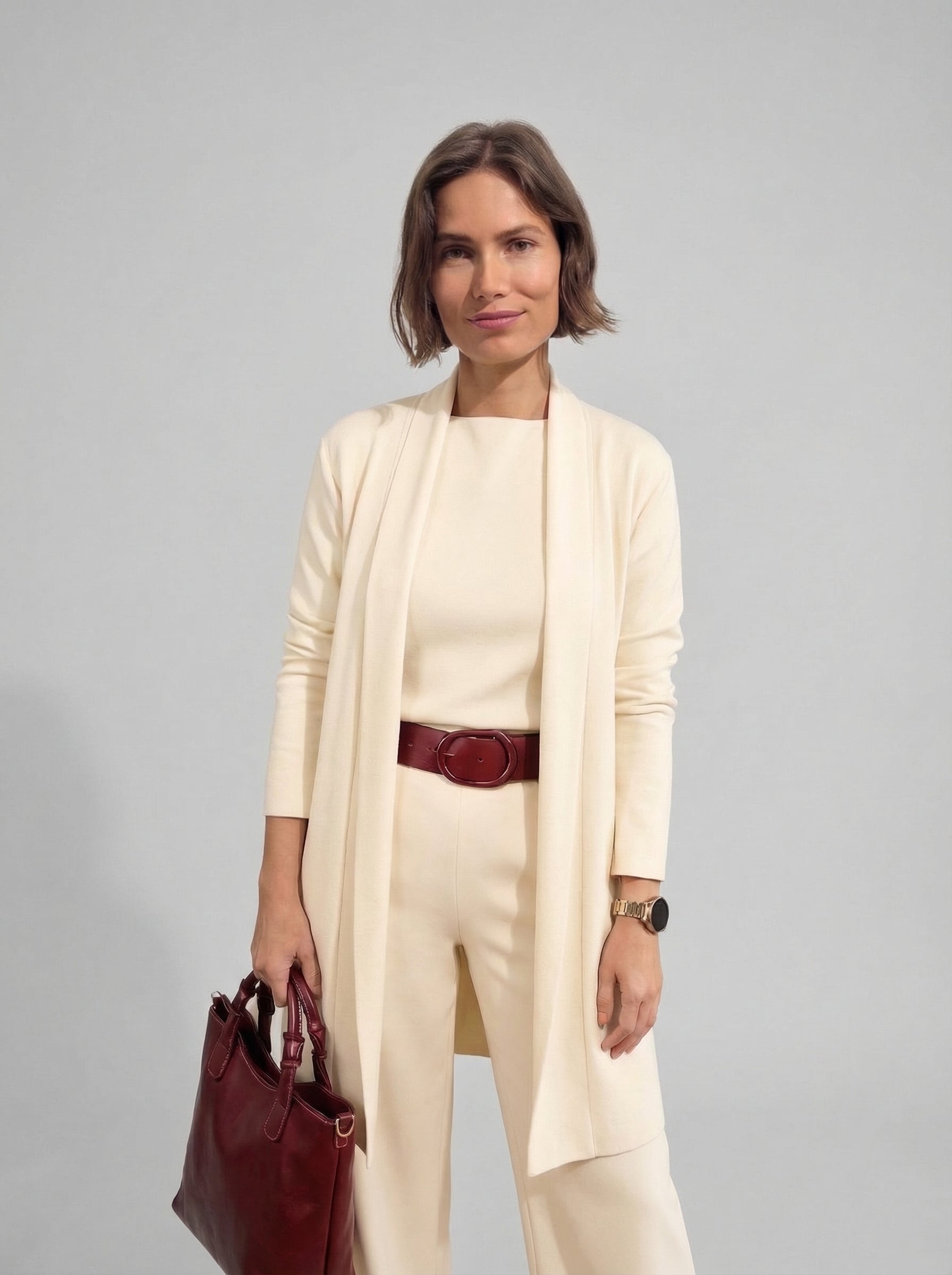 Elena Set – Long Cardigan, Top and Trousers – image 10