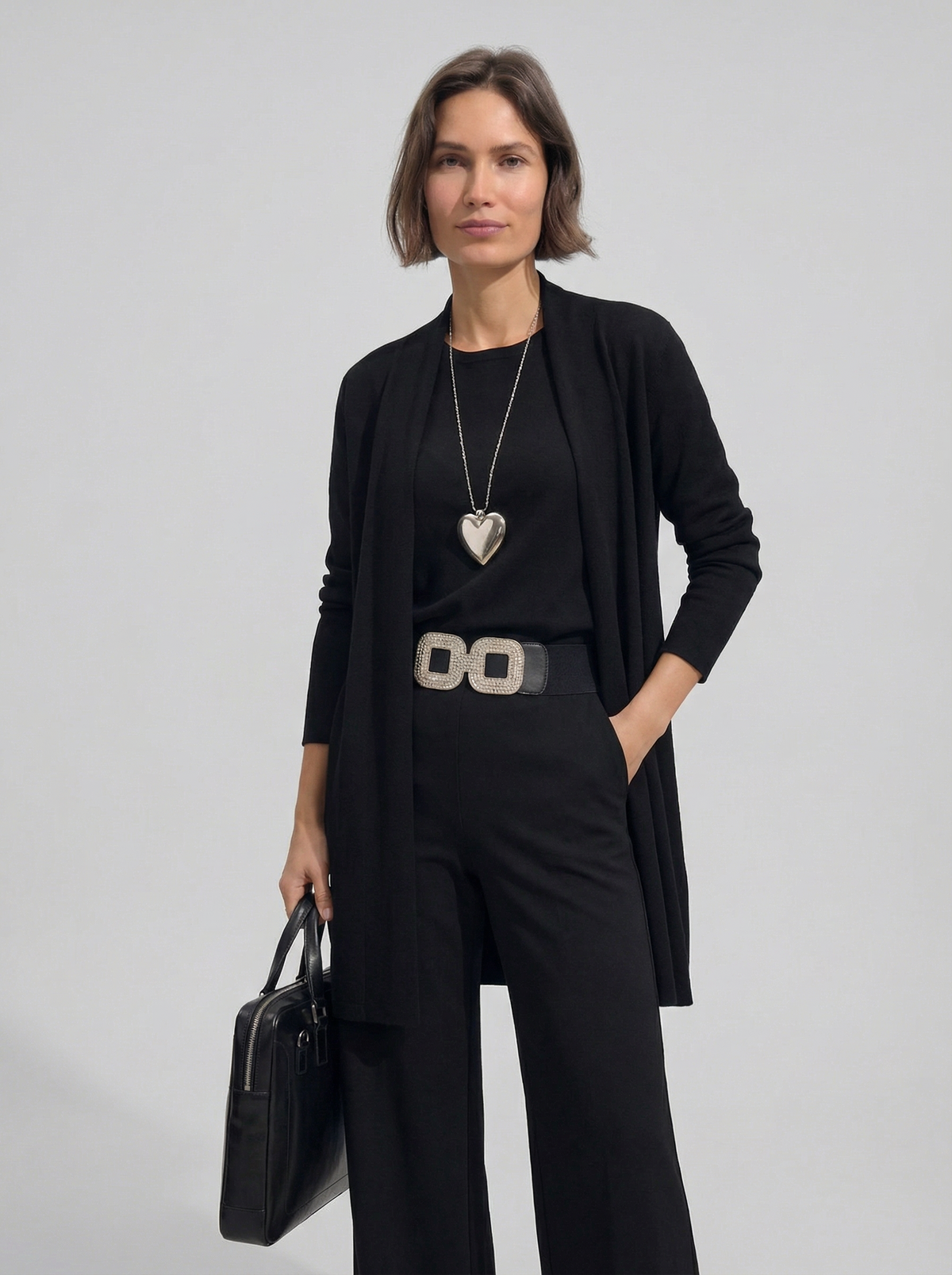 Elena Set – Long Cardigan, Top and Trousers – image 11