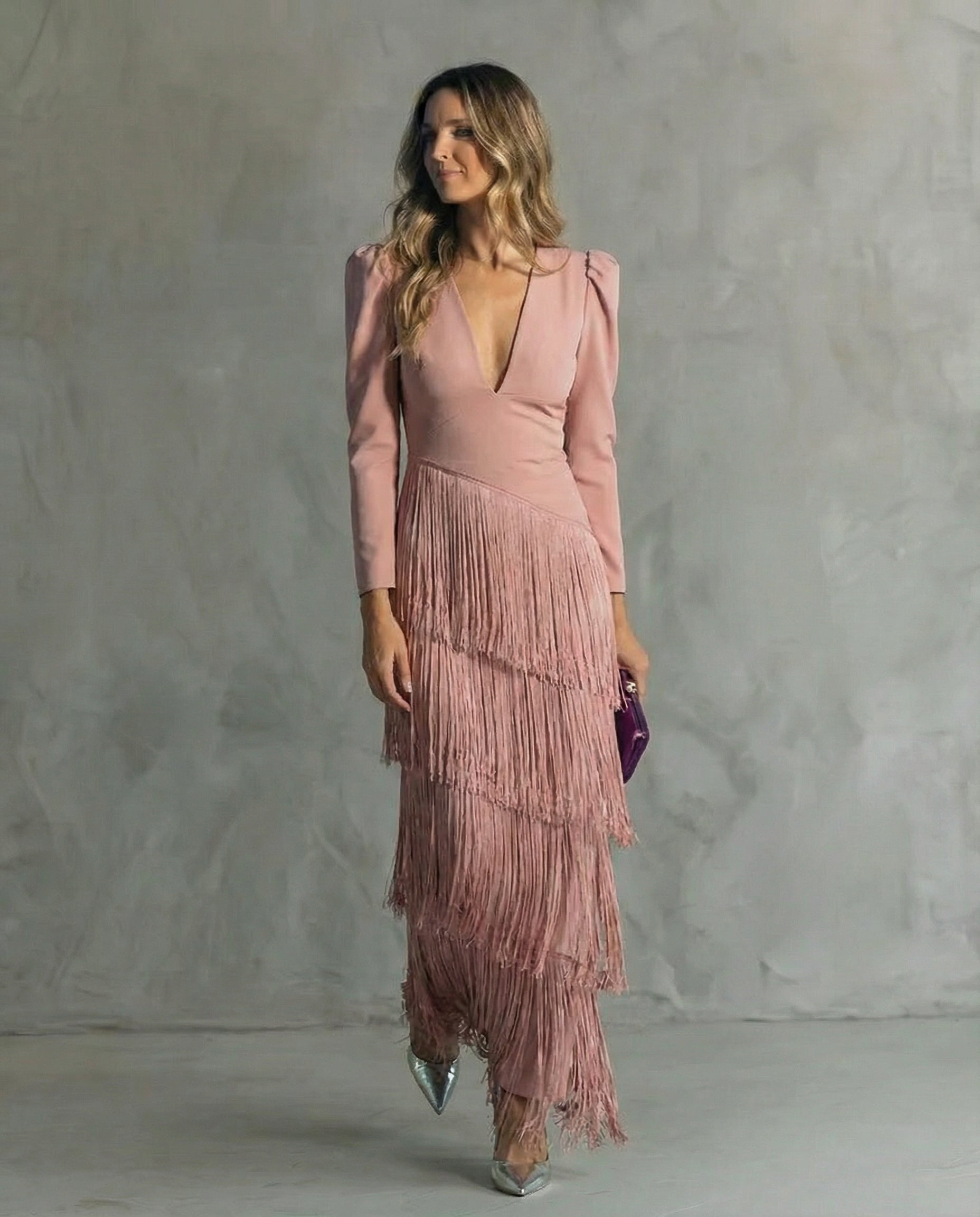 Chiara – Elegant Dress with Fringe Sleeves – image 7