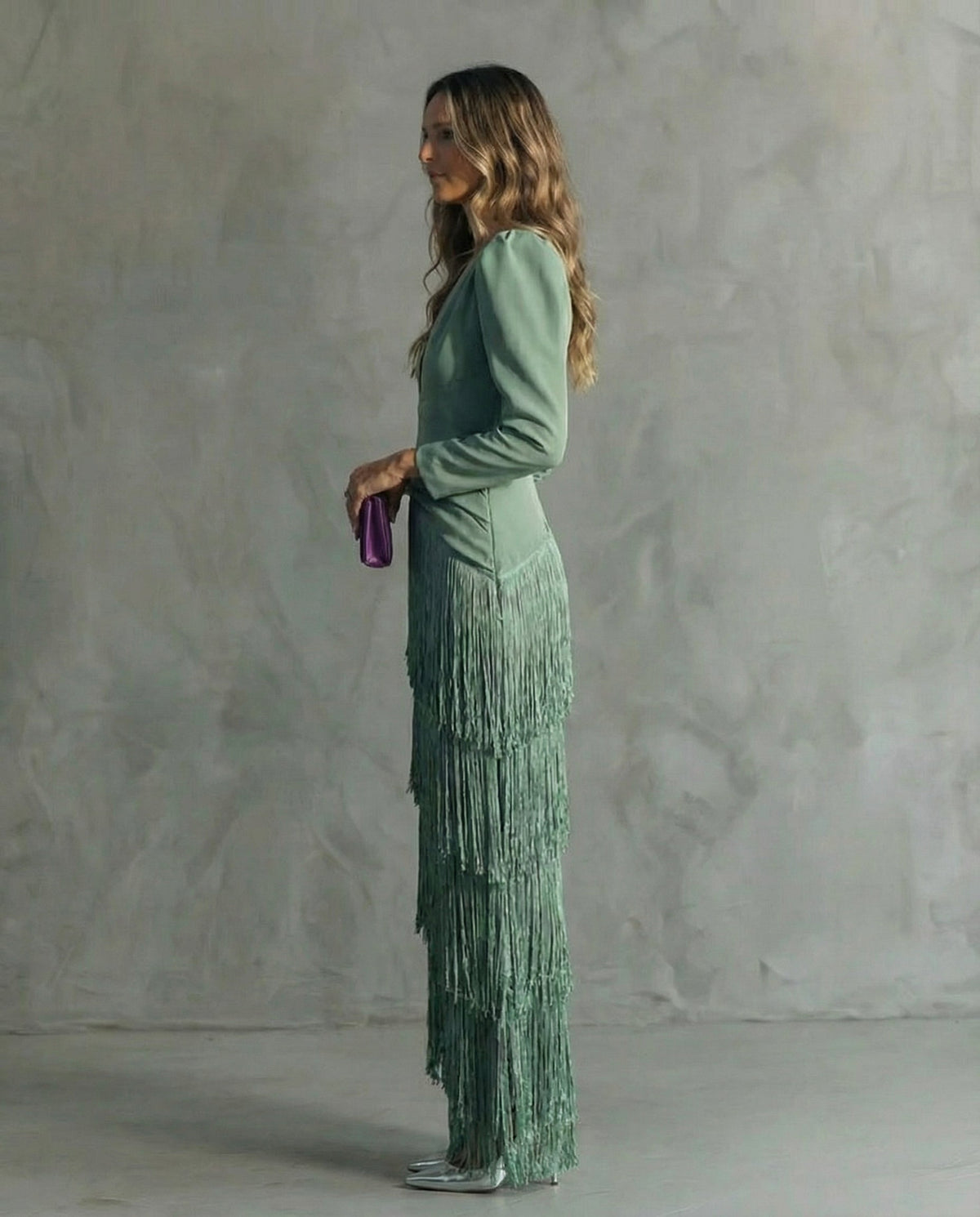 Chiara – Elegant Dress with Fringe Sleeves – image 3