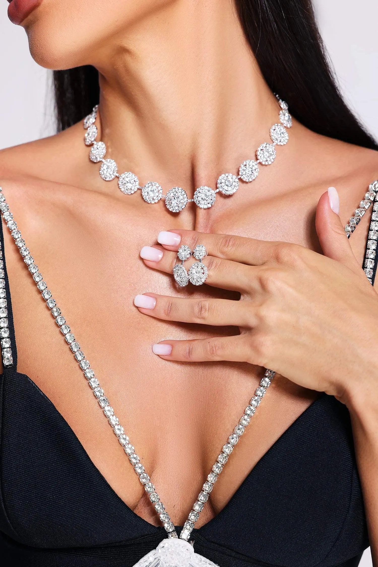 Liora Necklace &amp; Earrings – Silver – image 1