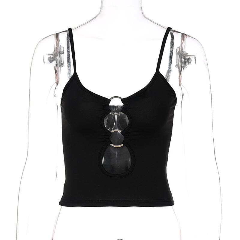 Hollow out low cut ring cami cut out top – image 5