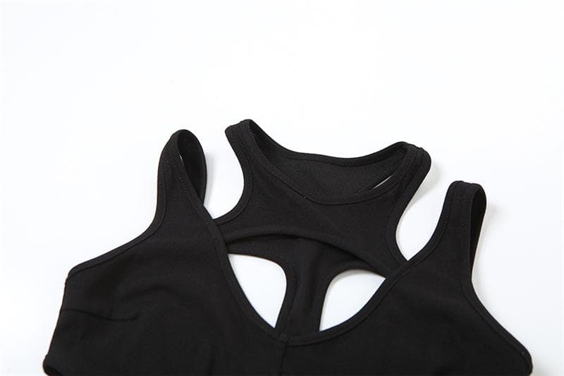 Hollow out sleeveless backless solid bodysuit – image 7