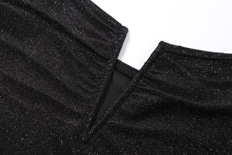 Deep v neck glitter cami bodysuit – image 9