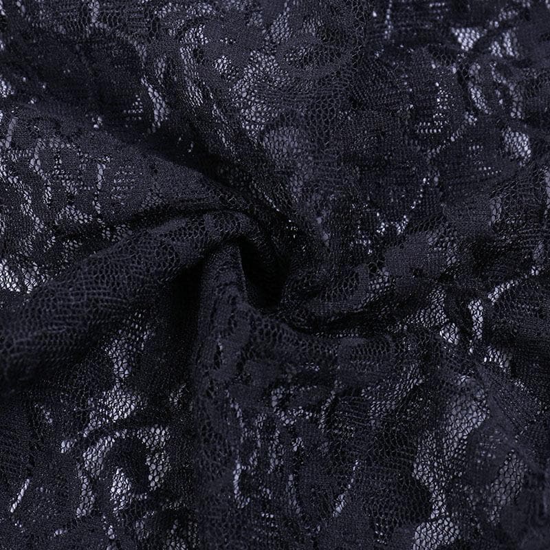 Solid flared sleeve lace hem button hollow out shrug cut out top – image 8
