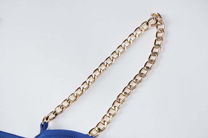 Metal chain knotted ruched solid crop top – image 8