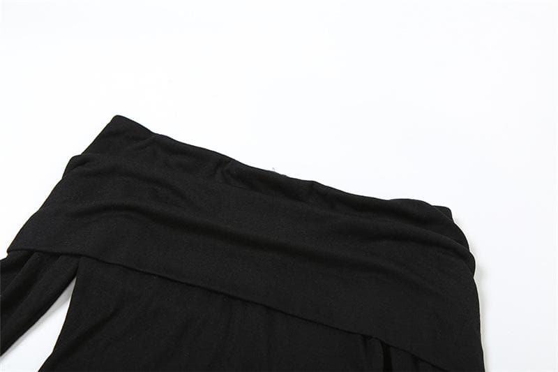 Ruched solid off shoulder long flared sleeve top – image 7