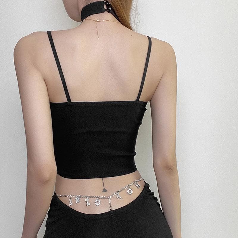 Heart neck zip halter crop top – image 4