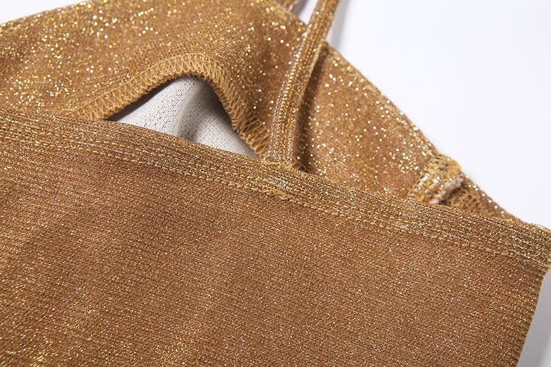 Tassel heart neck glitter cami crop top – image 11