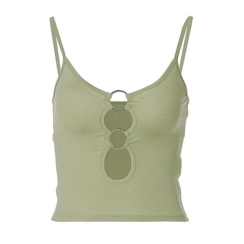 Hollow out low cut ring cami cut out top – image 2