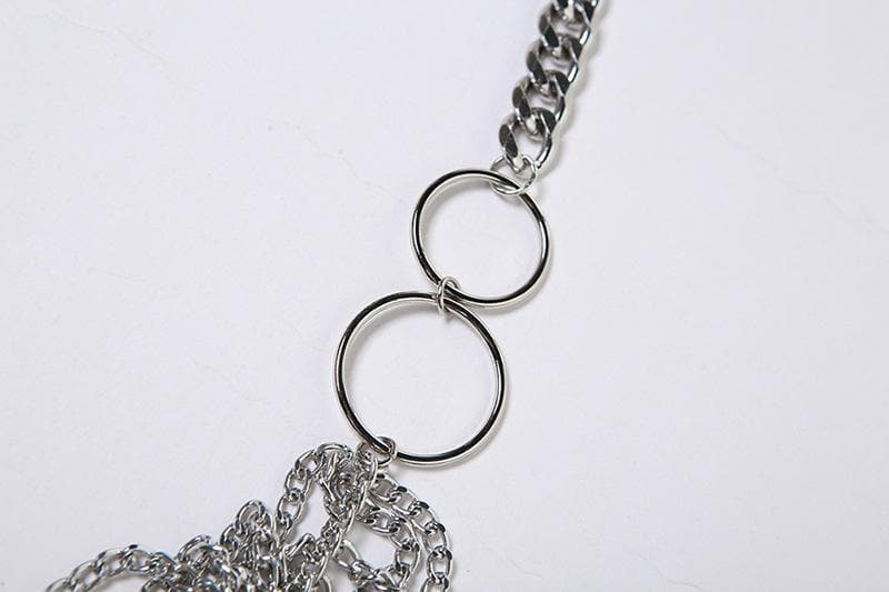 Metal chain see through o ring halter backless crop top – image 9