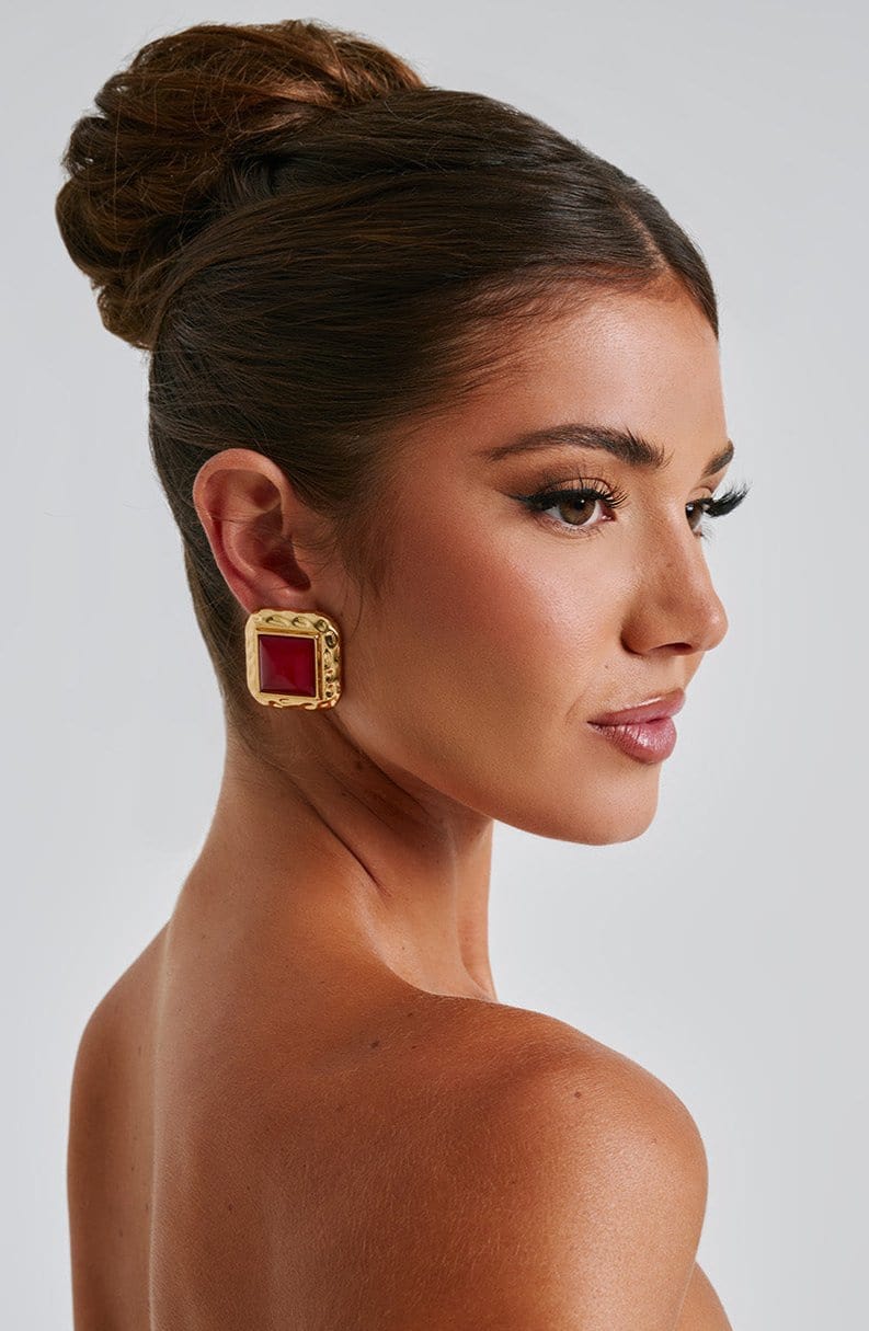 Kennedy Earrings – Red/Gold – image 2