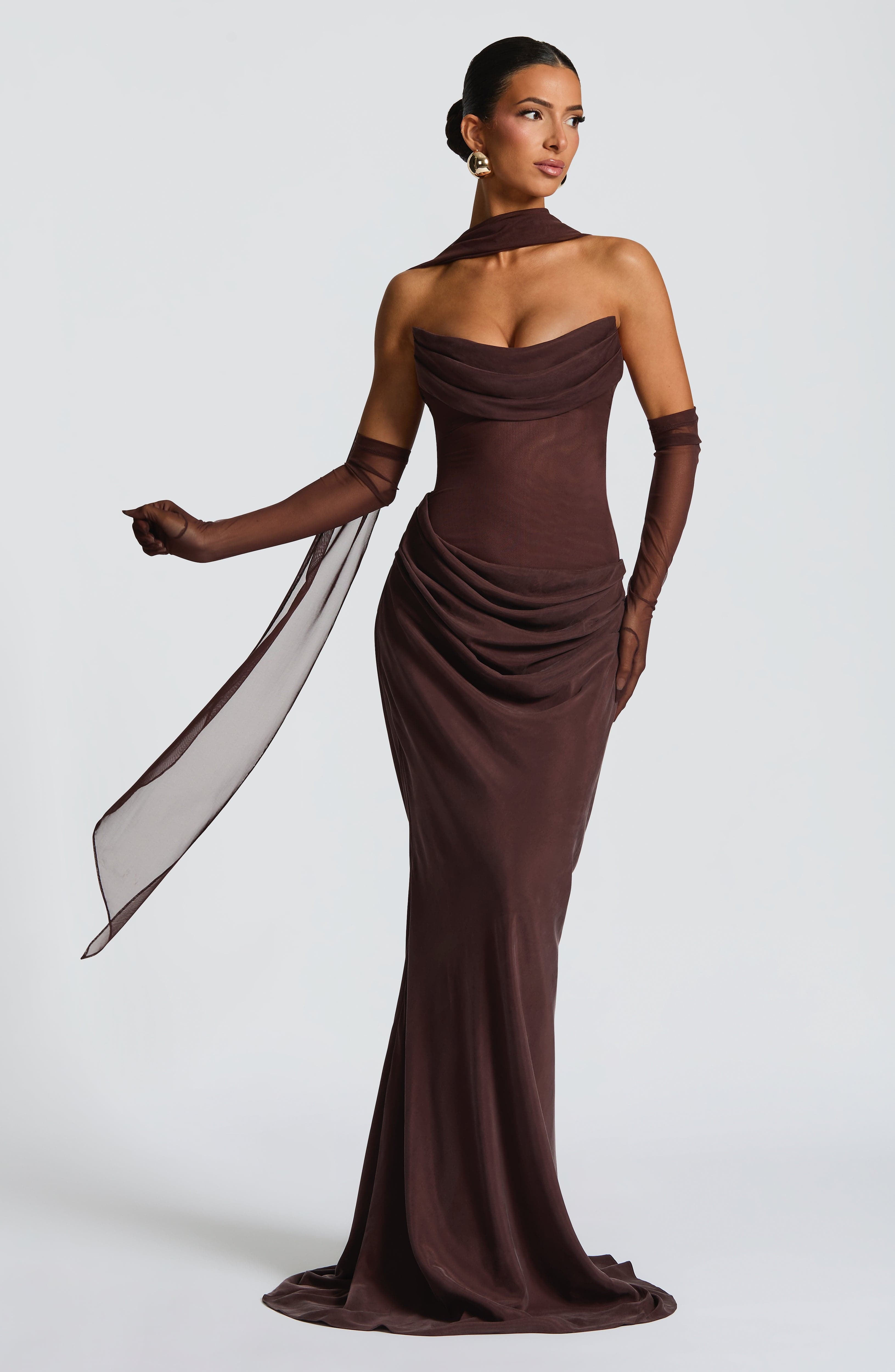 Liora Maxi Dress - Plum Brown – image 8