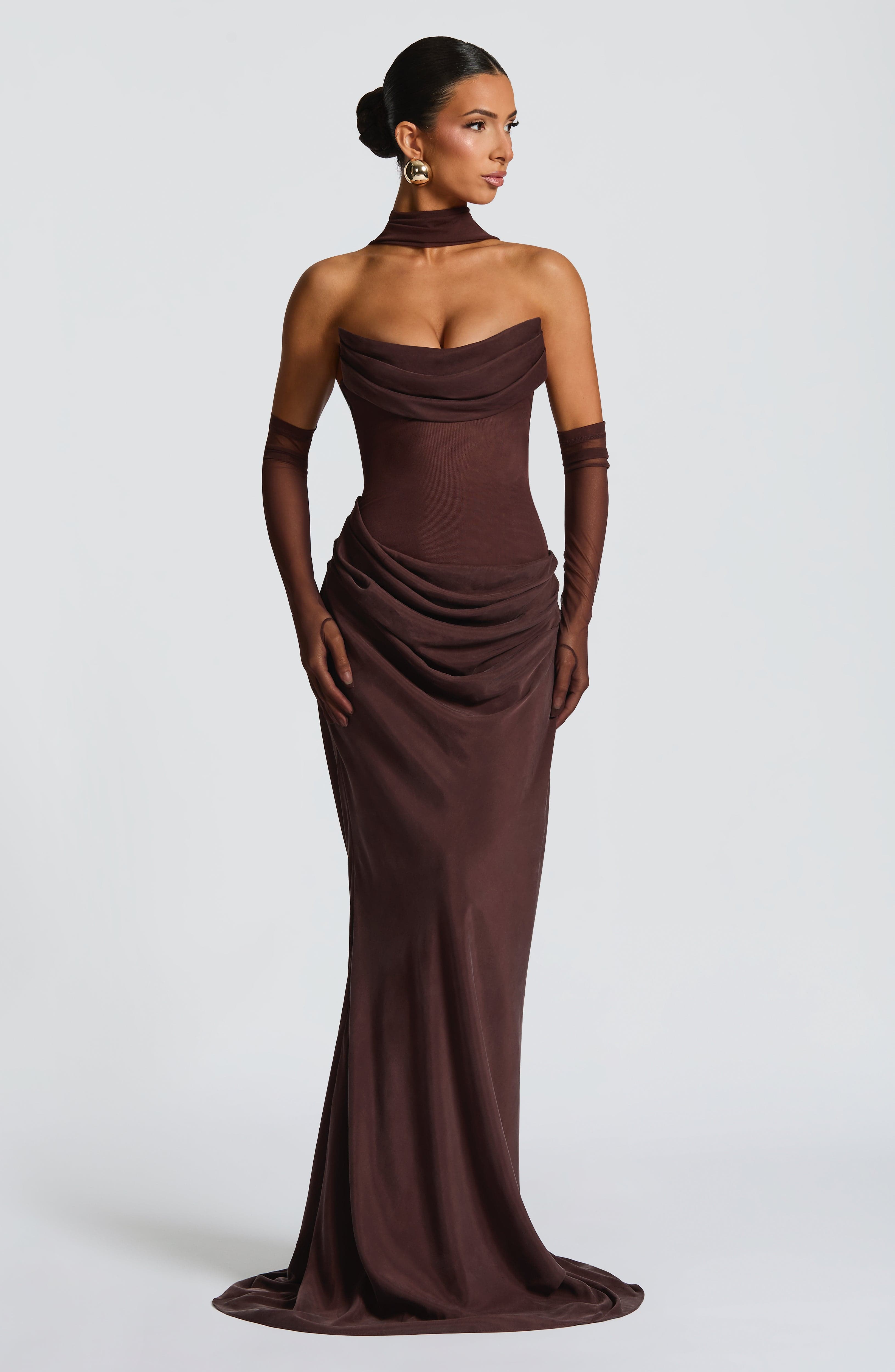Liora Maxi Dress - Plum Brown – image 3