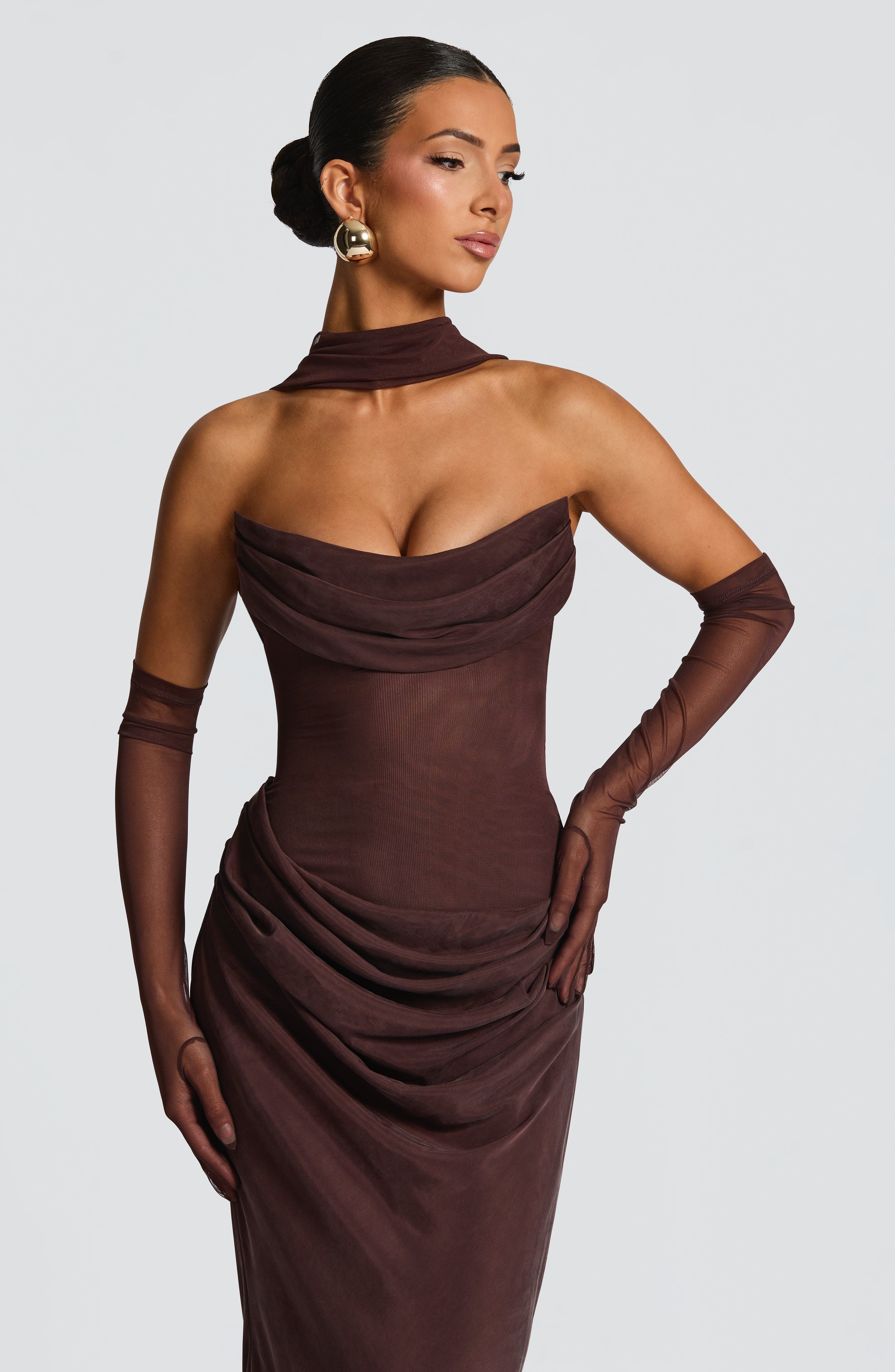 Liora Maxi Dress - Plum Brown – image 6