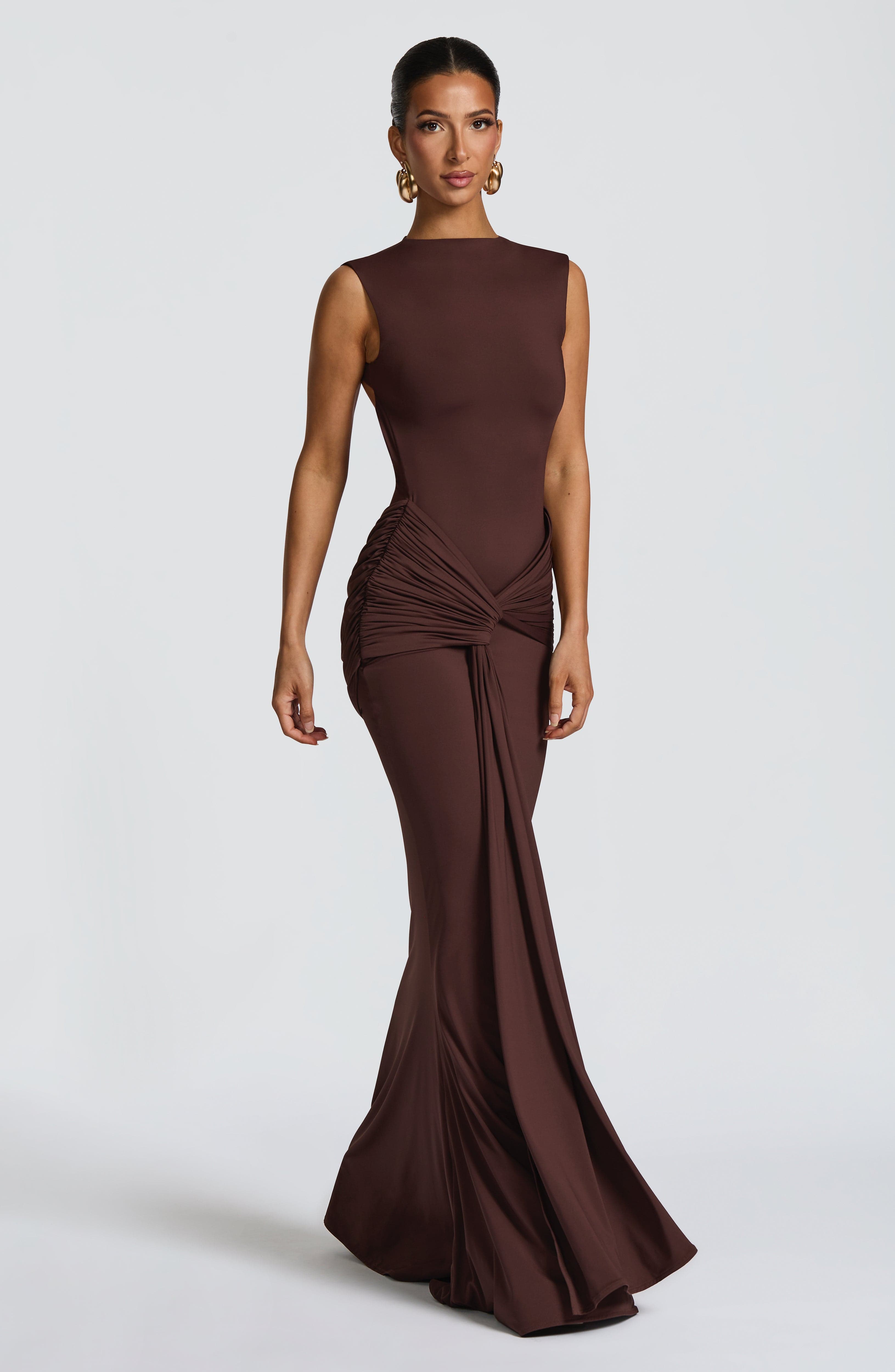 Lorenza Maxi Dress - Plum Brown – image 1