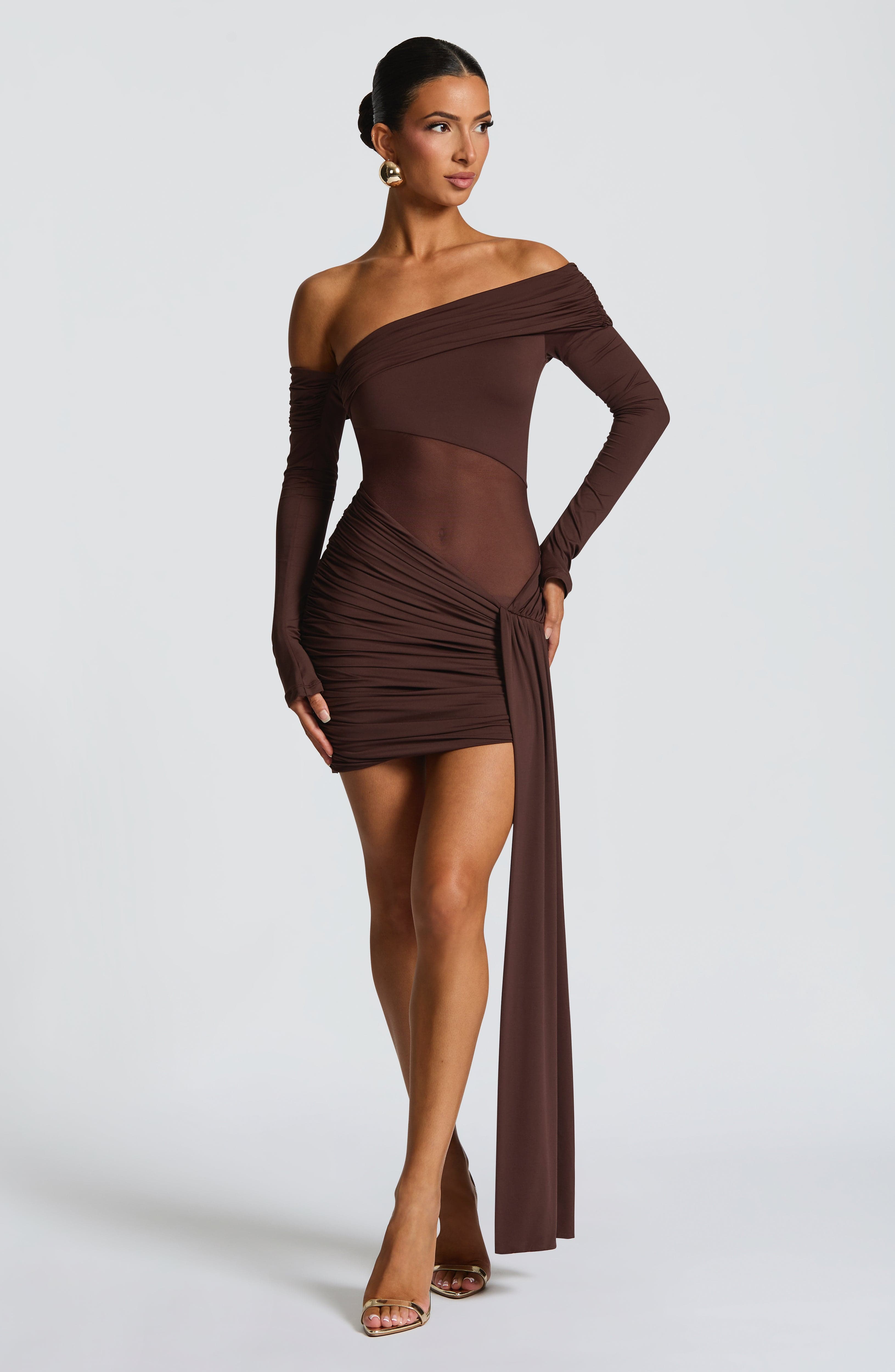 Mavra Mini Dress - Plum Brown – image 1