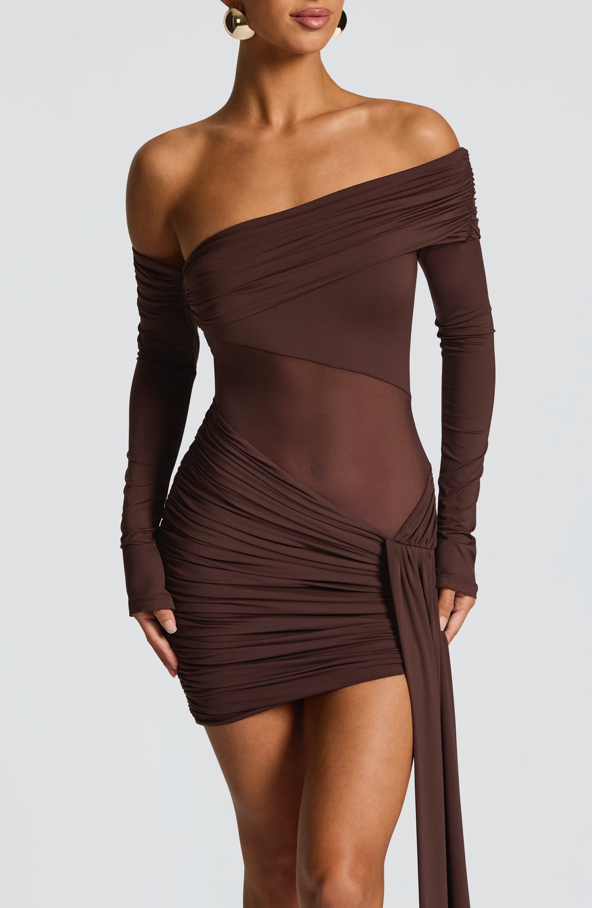 Mavra Mini Dress - Plum Brown – image 7
